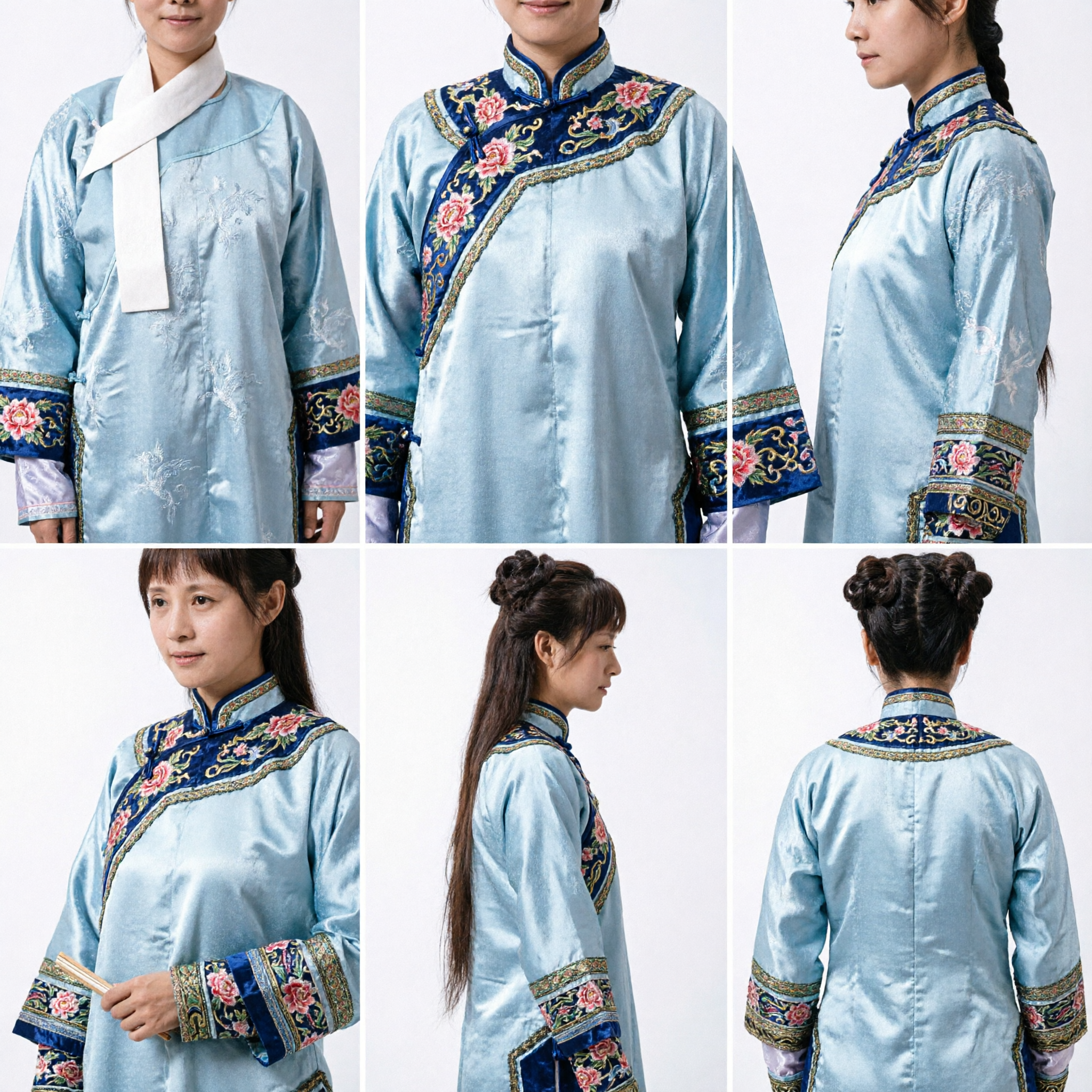Hanfu traditionnel chinois, robe ancienne pour femmes en bleu clair pour cosplay de drama historique et événements culturels - Asian Costume