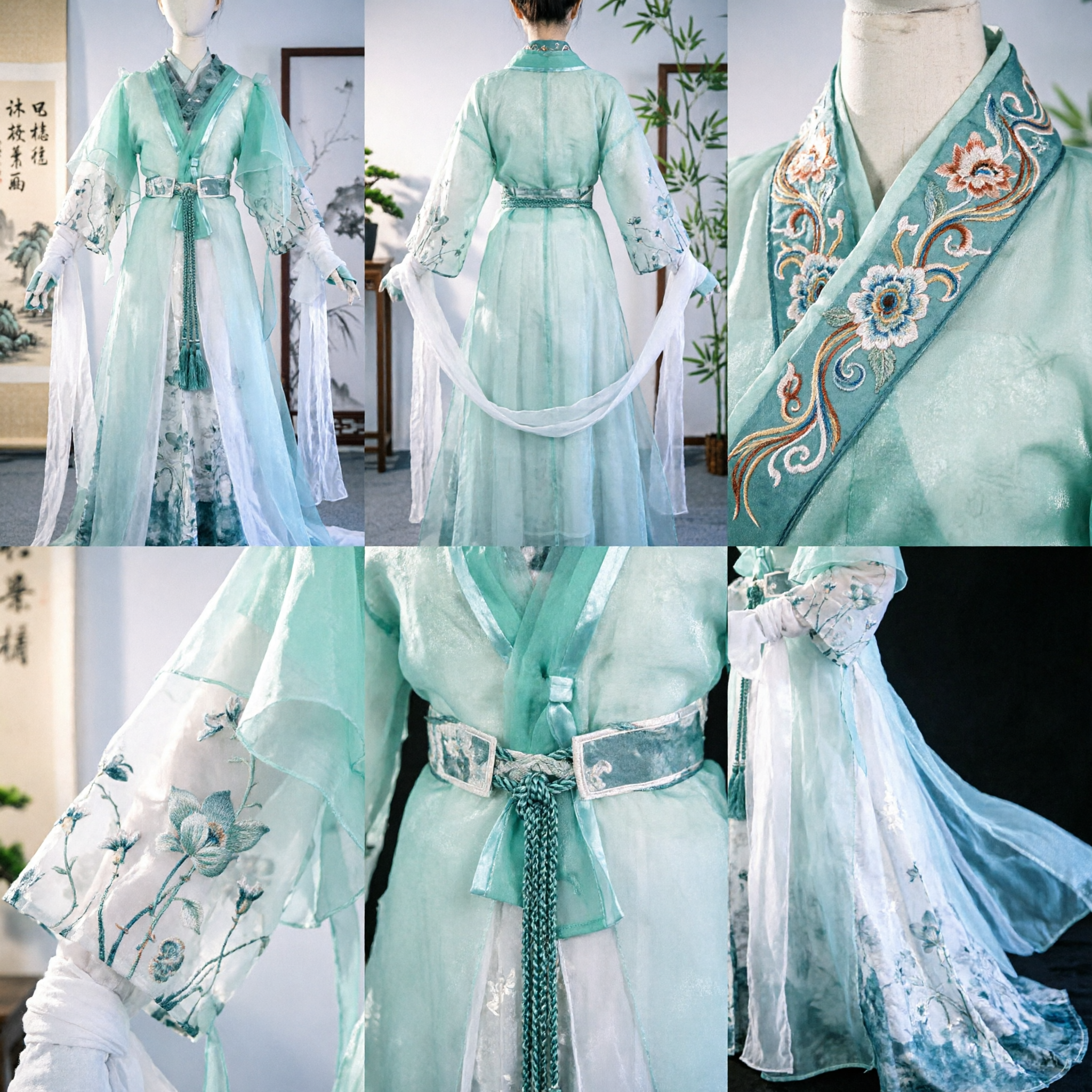 Túnica de Hada Verde y Elegante Hanfu Tradicional Chino Traje Antiguo para Cosplay, Presentaciones en Escenario y Fotografía - Asian Costume
