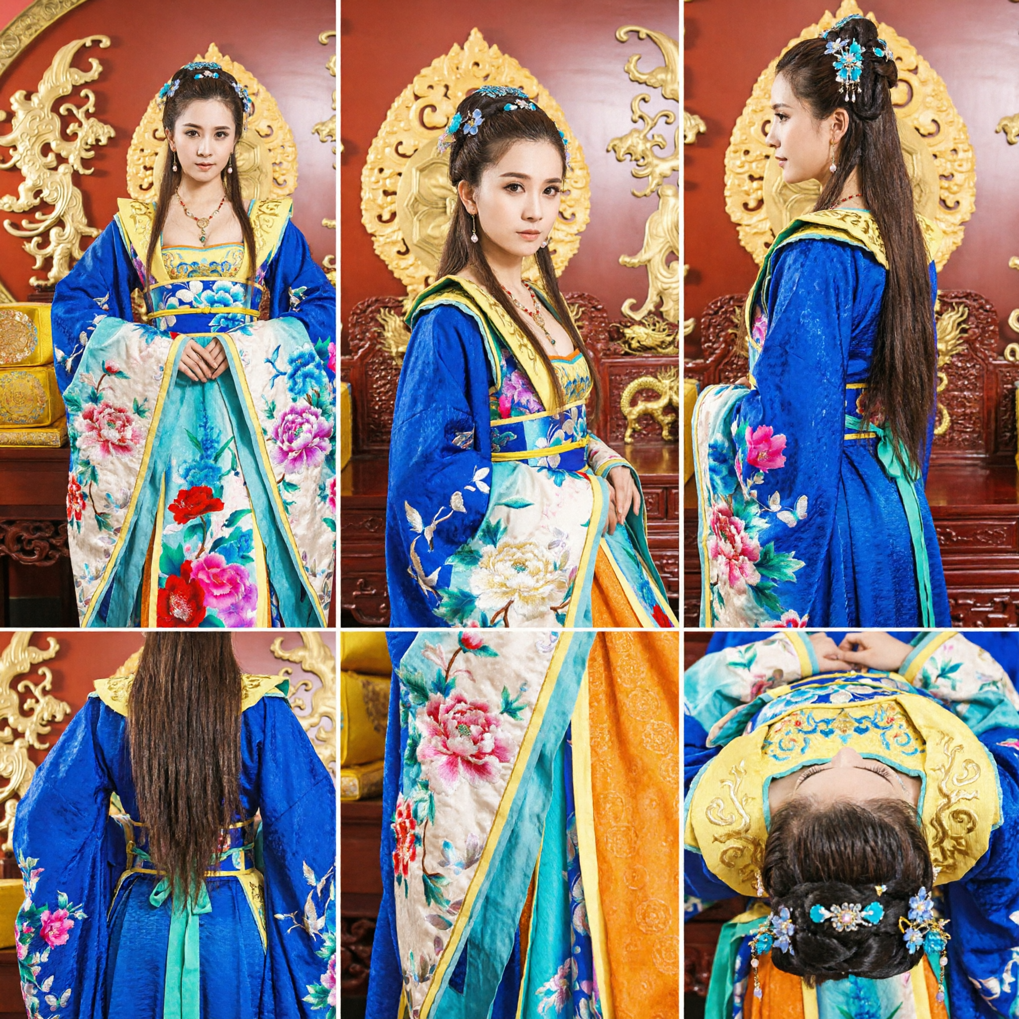 전통 중국 당나라 궁녀 한푸 복장 고대 황후 드레스 여성 코스프레 이벤트 - Asian Costume