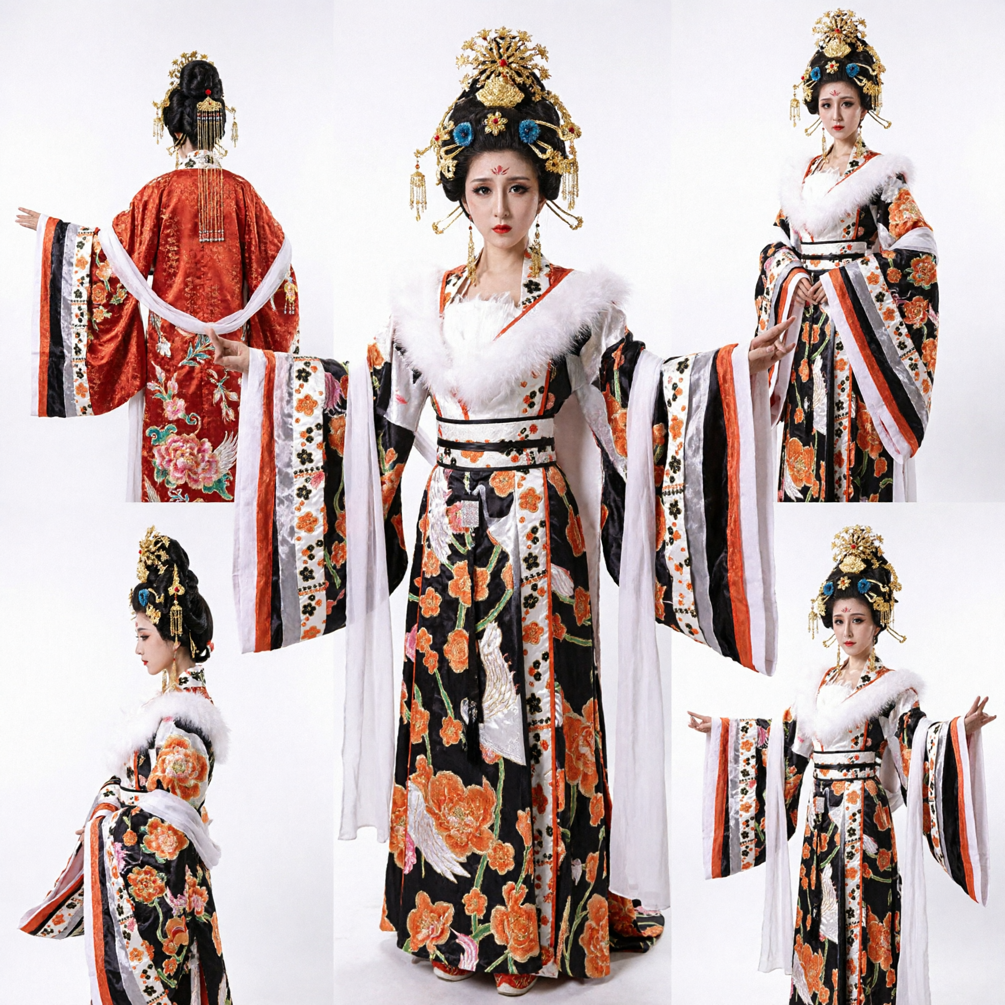 Tradycyjny Chiński Strój Cesarzowej z Dynastii Tang Starożytna Księżniczka Suknia Hanfu dla Kobiet Występ Sceniczny Cosplay - Asian Costume