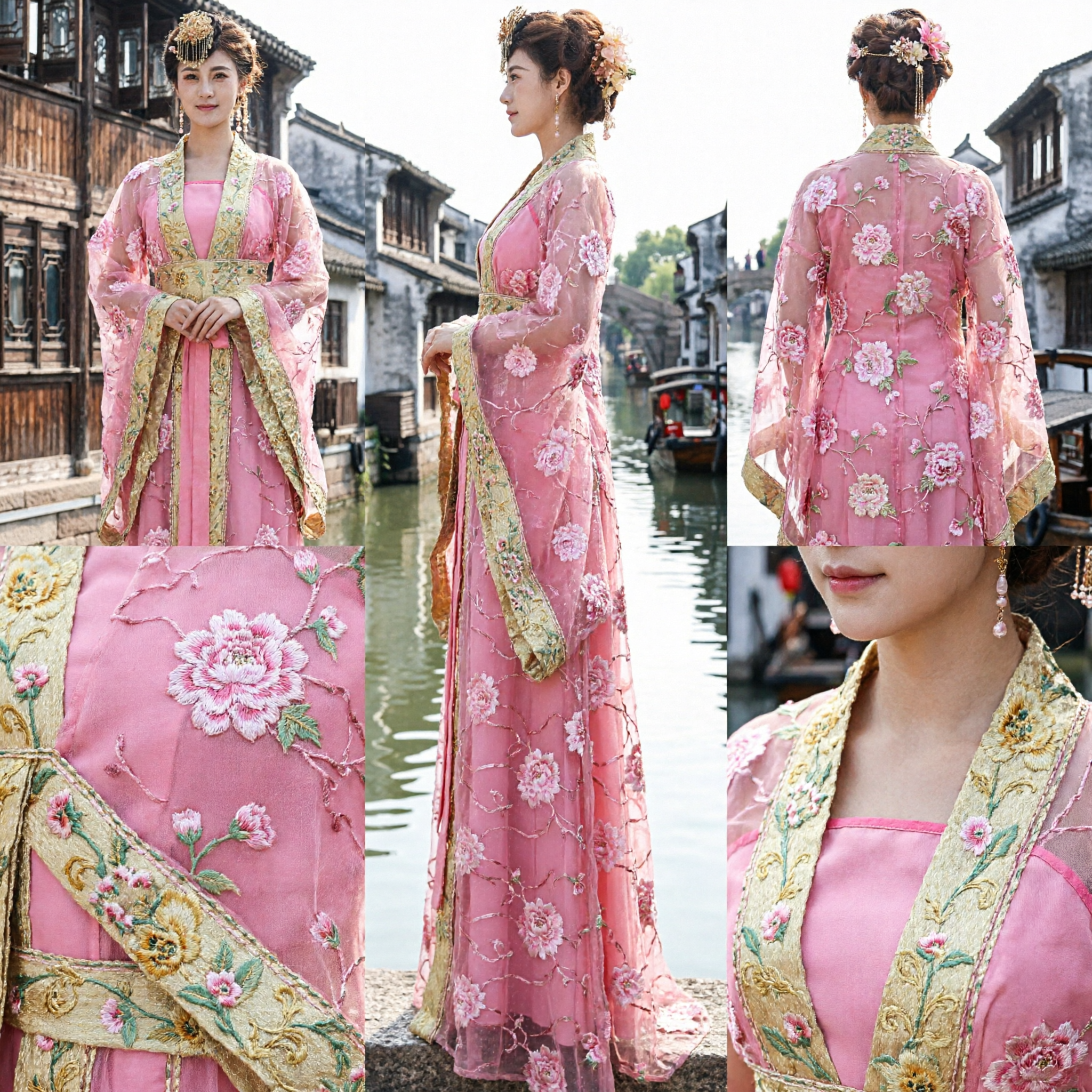 Elegancki Różowy Starożytny Chiński Strój Wróżki: Tradycyjna Suknia Hanfu dla Kobiet na Występy Sceniczne i Fotografię - Asian Costume