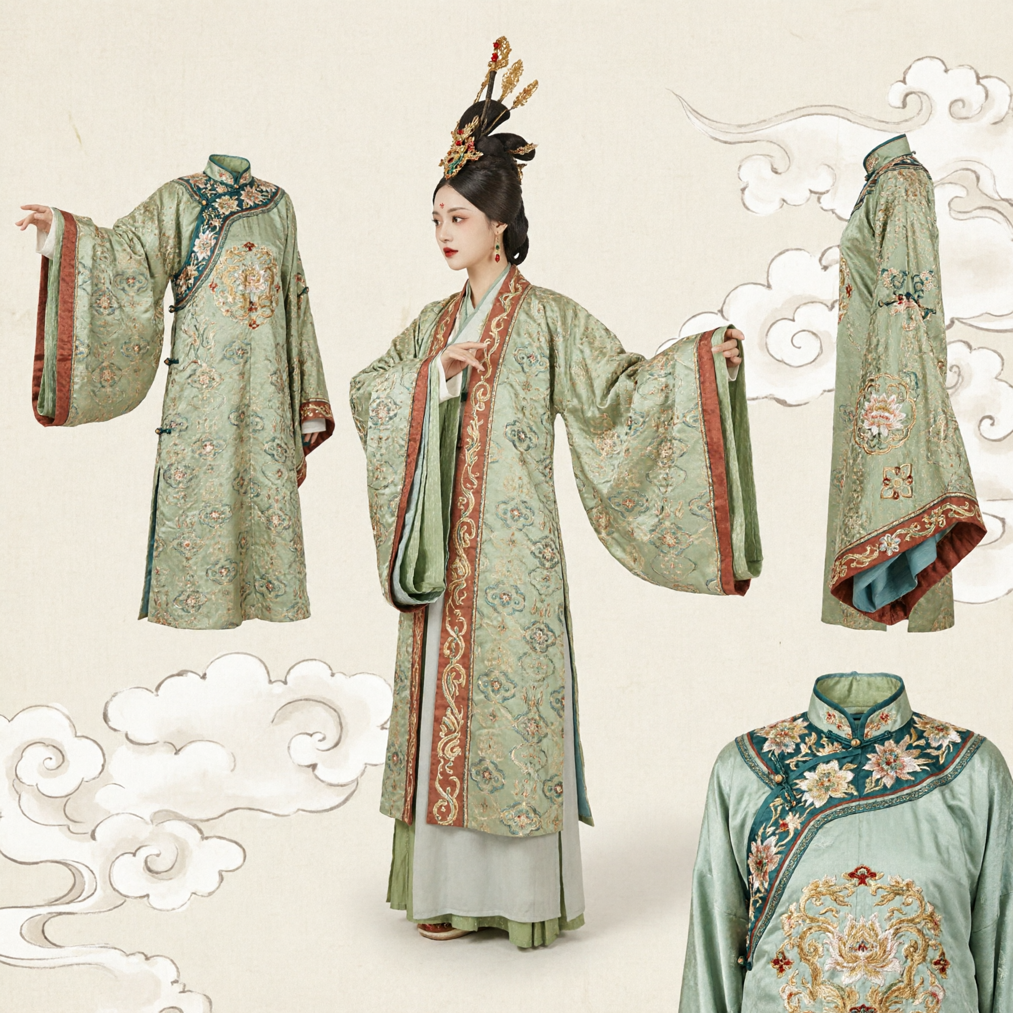 Traje Hanfu de Emperatriz Verde China Antigua, Vestido Tradicional de Princesa para Cosplay y Actuaciones Históricas de Mujeres - Asian Costume