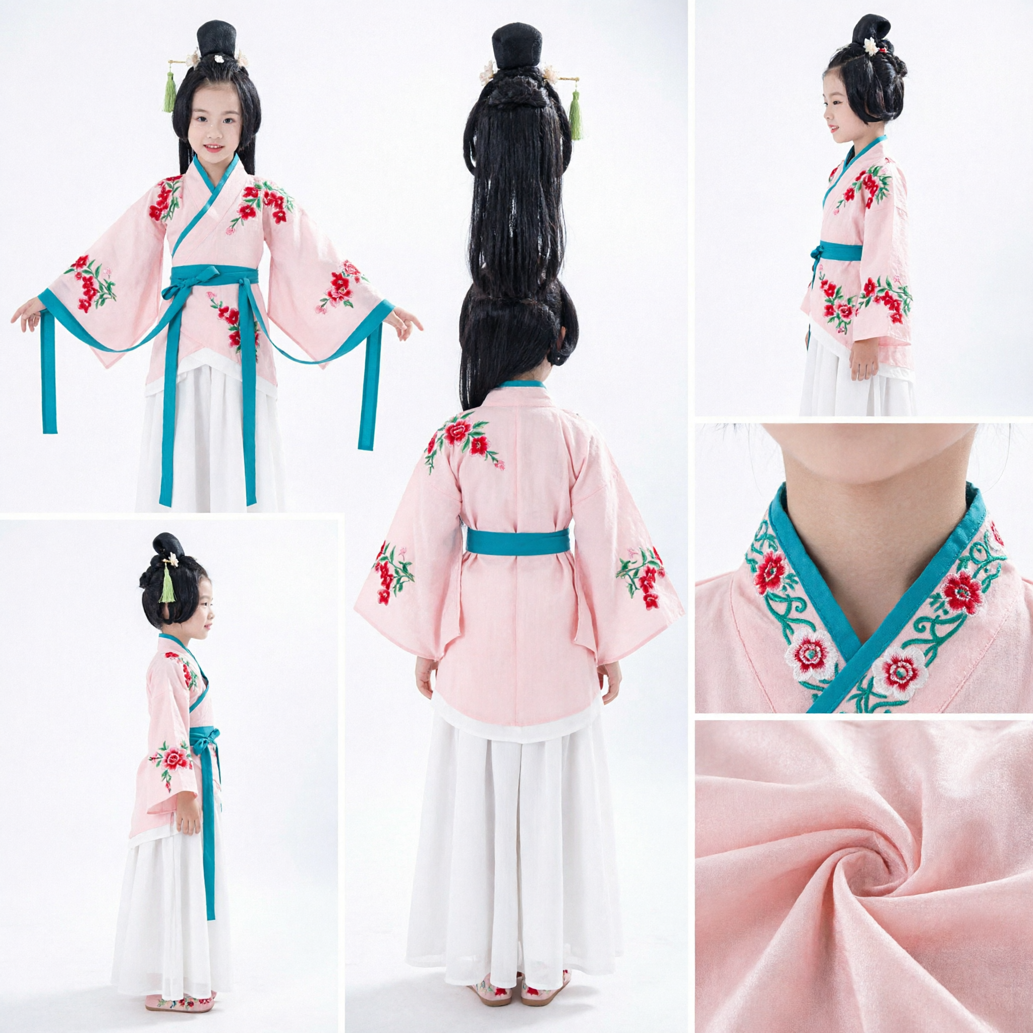Vestido de Princesa Hanfu Traje Antiguo Chino para Niñas Atuendo de Hada Bordado para Danza, Actuación y Fiesta - Asian Costume