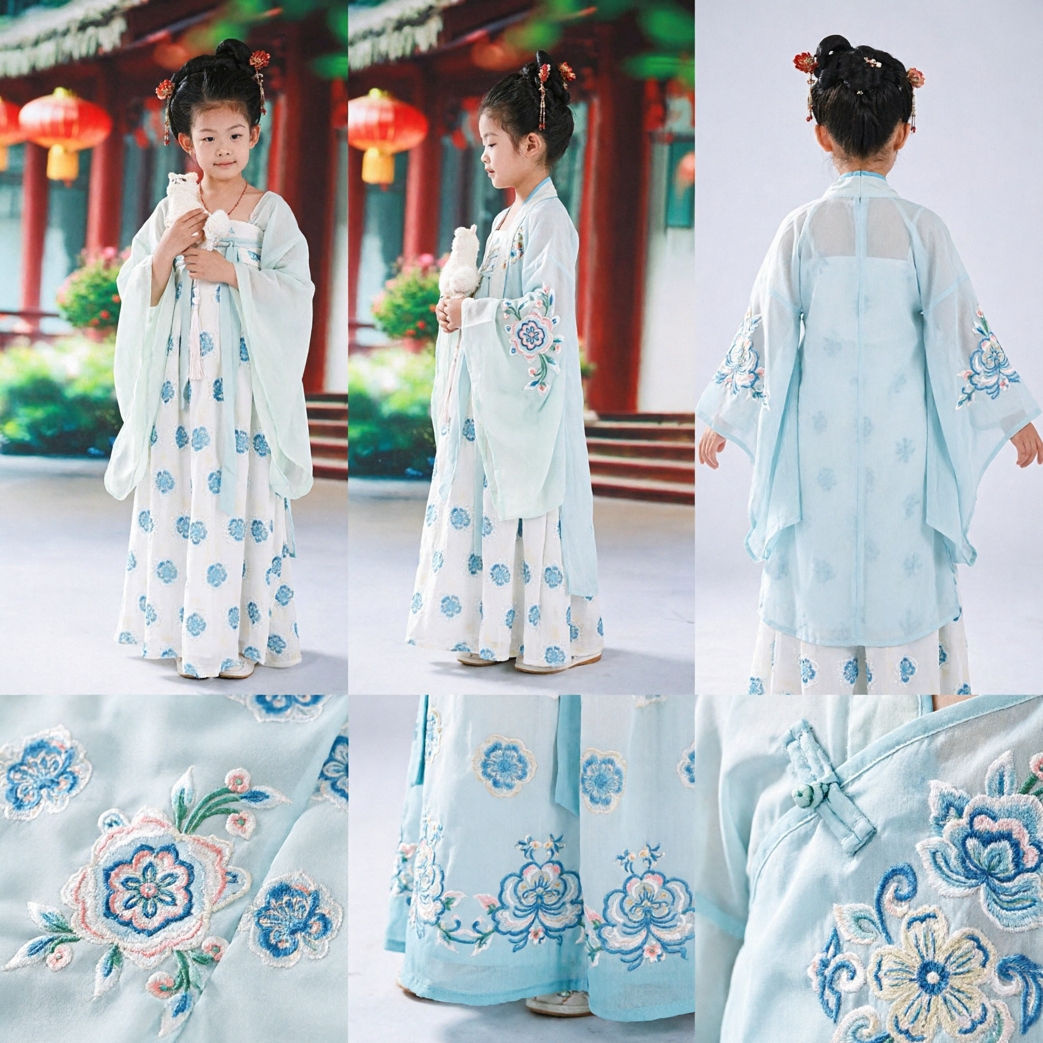 Dziecięcy Tradycyjny Chiński Hanfu, Kostium Księżniczki z Dynastii Tang, Starożytna Suknia Wróżki dla Dziewczynek na Występy - Asian Costume