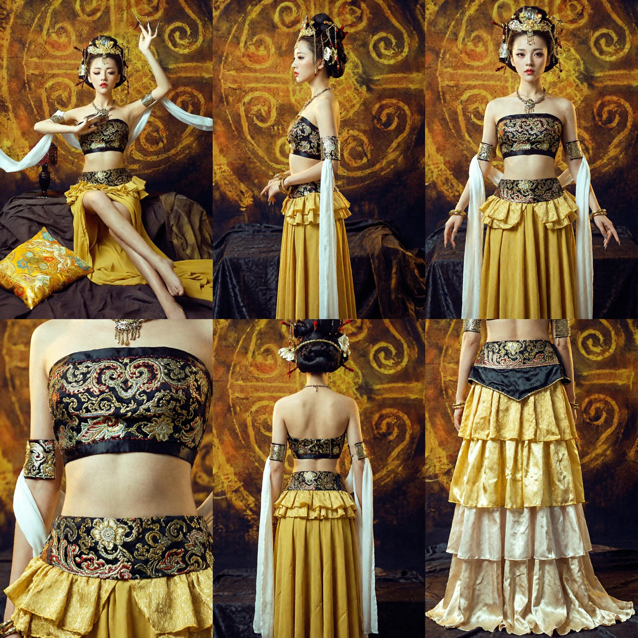 Antikes Chinesisches Dunhuang Fliegende Apsaras Tanzkostüm Traditionelles Tang-Dynastie Auftritts-Outfit für Damen - Asian Costume