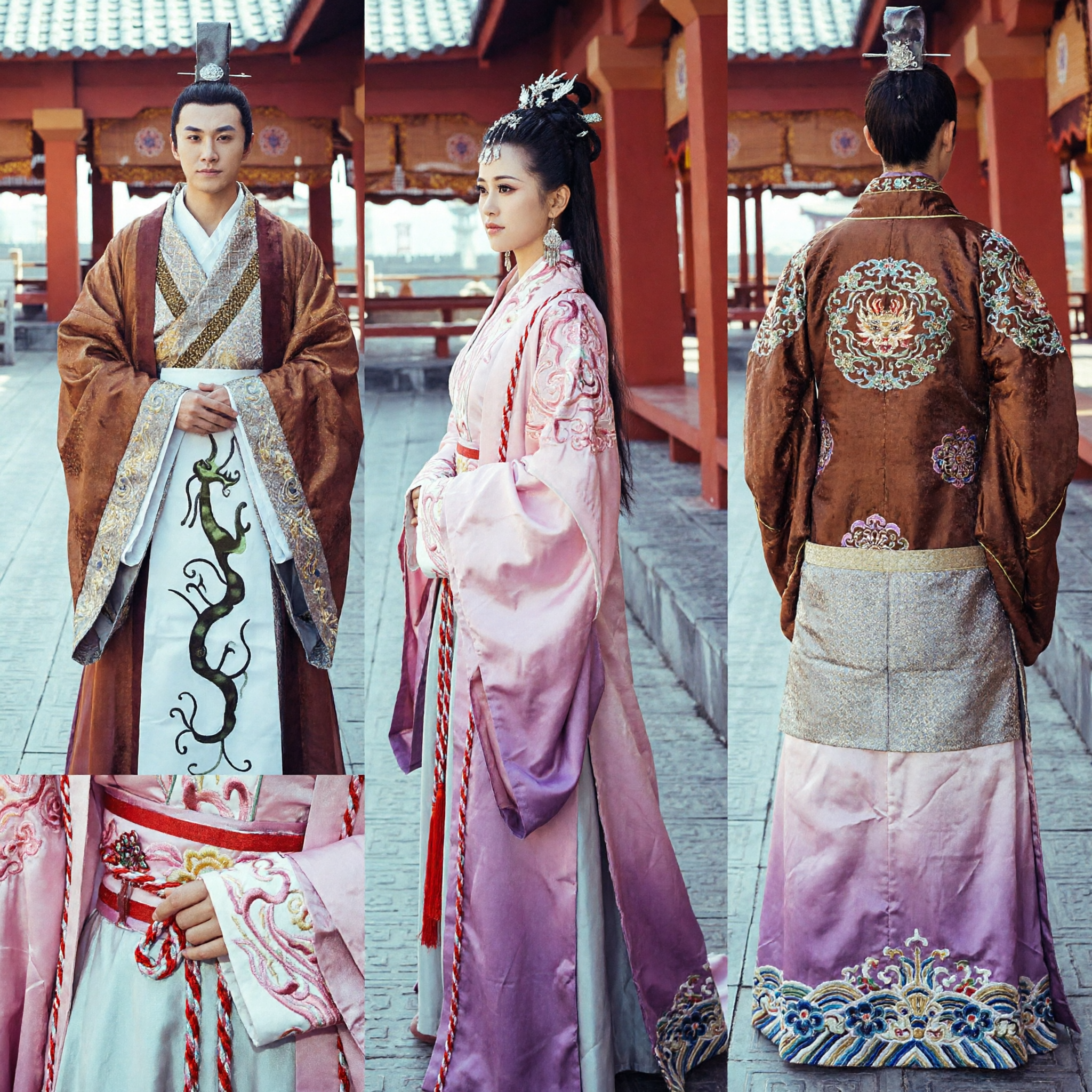 Set di Costumi Hanfu per Imperatore e Imperatrice Cinesi Antichi, Abito da Sposa Reale Tradizionale per Coppie, per Cosplay Storico - Asian Costume