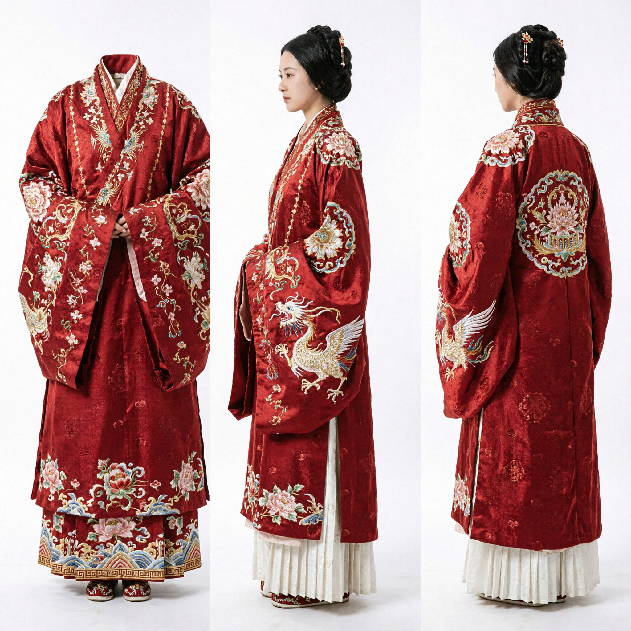 Elegant Rood Oud Chinese Hanfu Kostuum voor Vrouwen Traditioneel Geborduurd Gewaad voor Historisch Optreden - Asian Costume