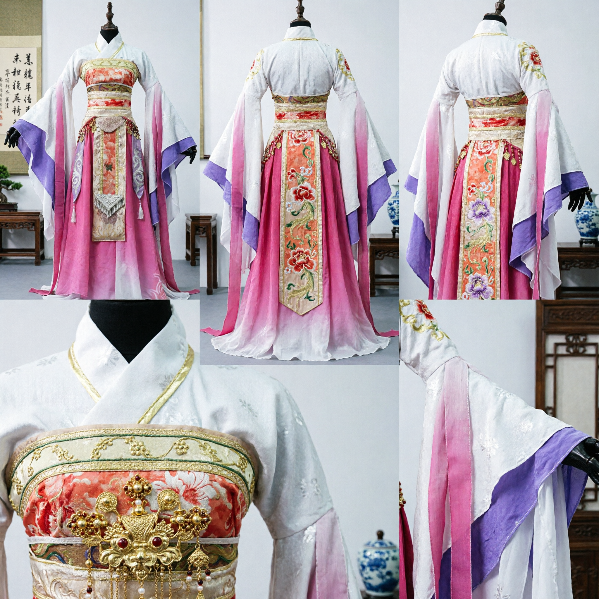 Traditional Chinese Hanfu Costume Ancient Princess Dress Women's Embroidered Tang Dynasty Clothing for Cosplay Performance - Asian Costume