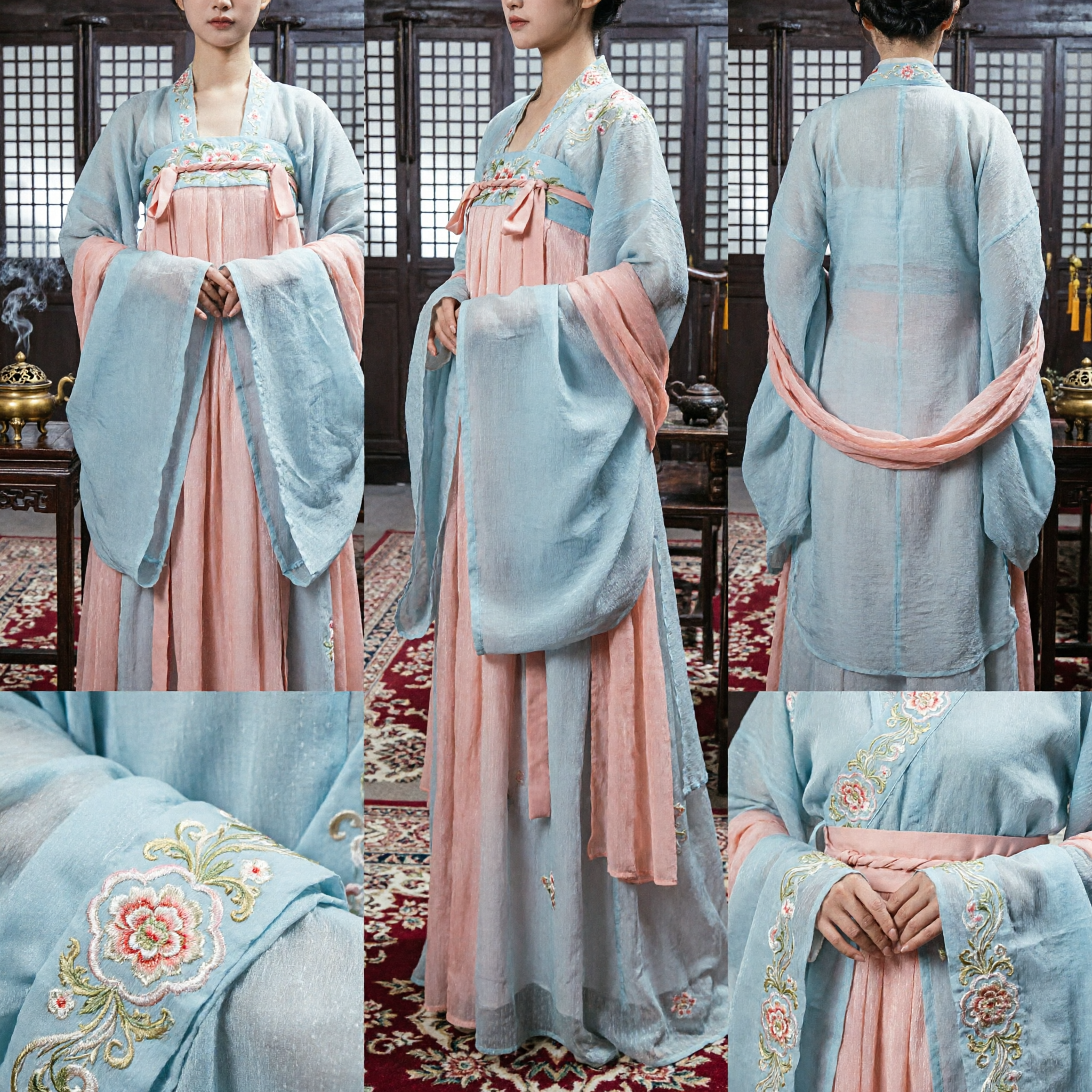 Starożytny chiński strój księżniczki Hanfu z dynastii Tang, tradycyjna suknia damy dworu dla kobiet - Asian Costume