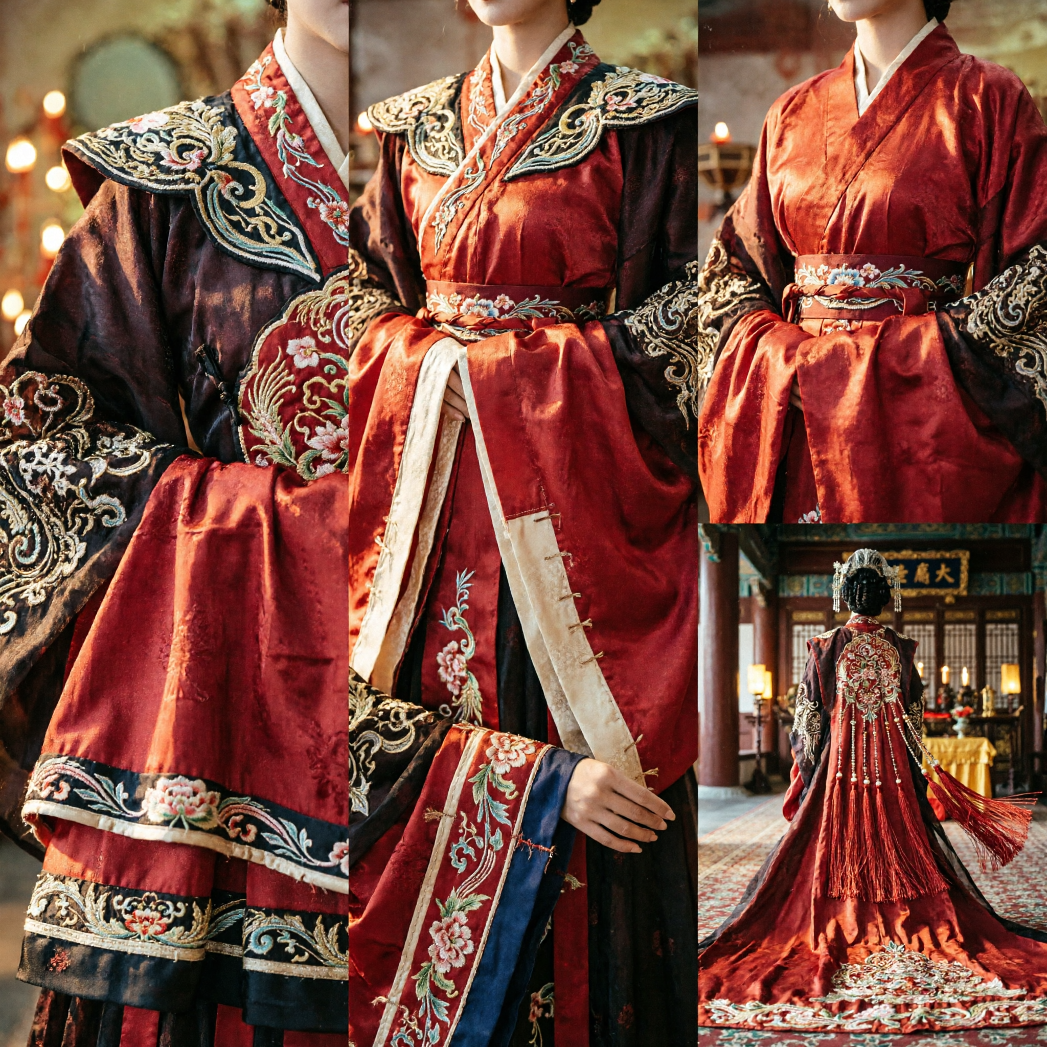 Robe Hanfu Rouge Traditionnelle Chinoise Ancienne Dame du Palais Costume de Mariée Brodé pour Femmes - Asian Costume