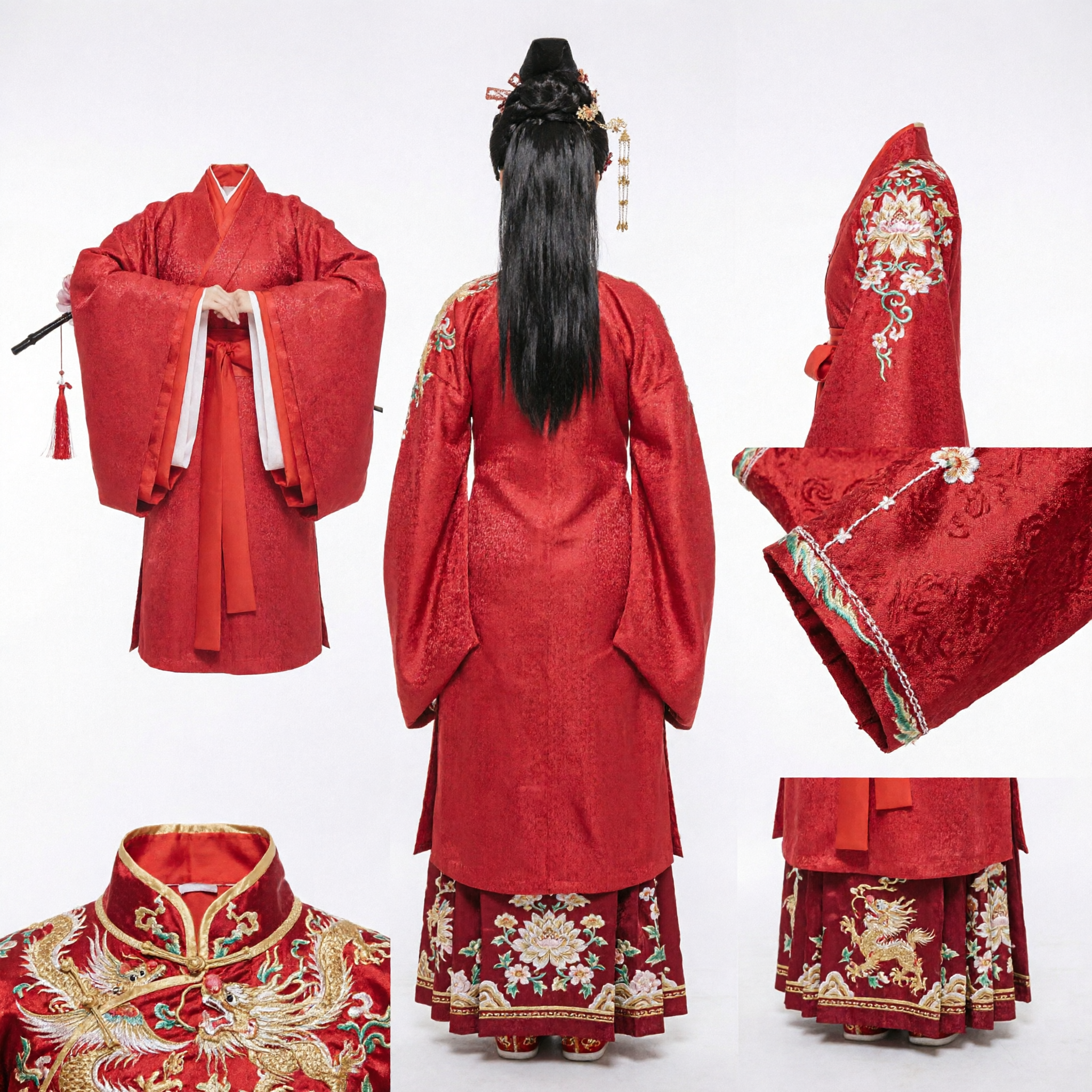 Túnica Roja Hanfu Tradicional China para Mujeres, Traje de Princesa Antigua para Ceremonia de Boda y Actuaciones en Escenario - Asian Costume