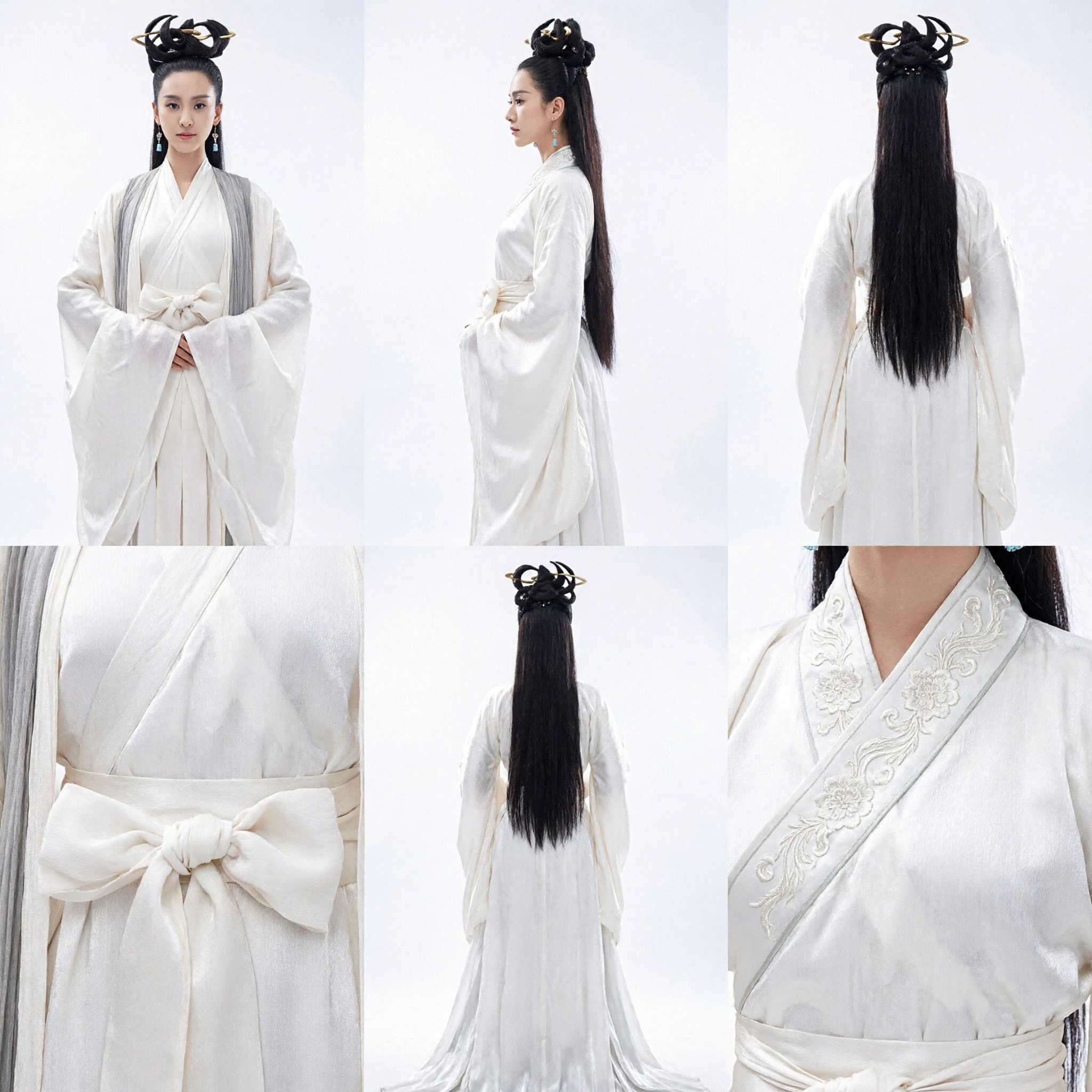 Elegante costume Hanfu cinese tradizionale bianco, abito da fata antica per cosplay e spettacoli femminili - Asian Costume