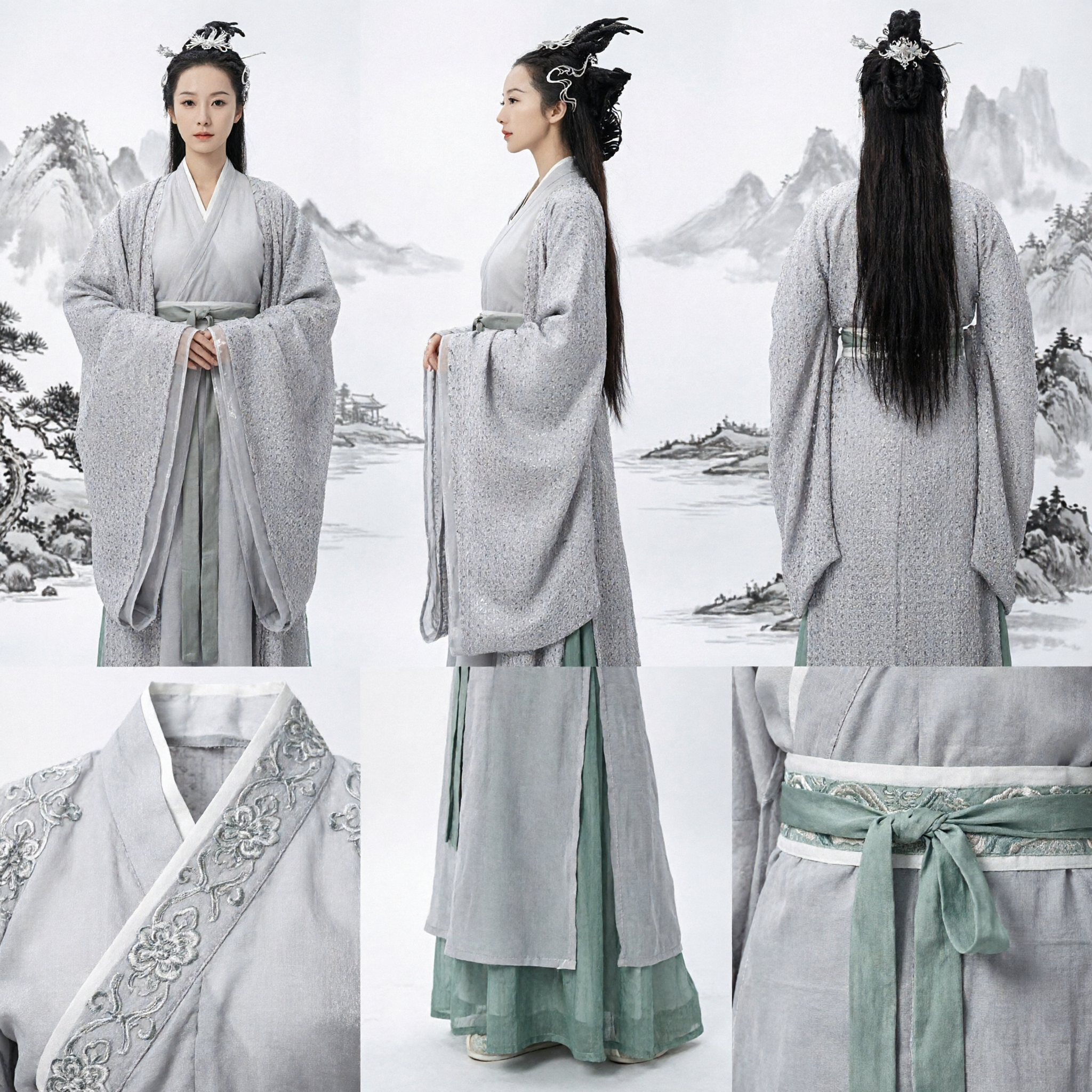 Elegante Traje Chinês Antigo Hanfu Robe Branco de Fada para Mulheres Cosplay e Performance Tradicional - Asian Costume