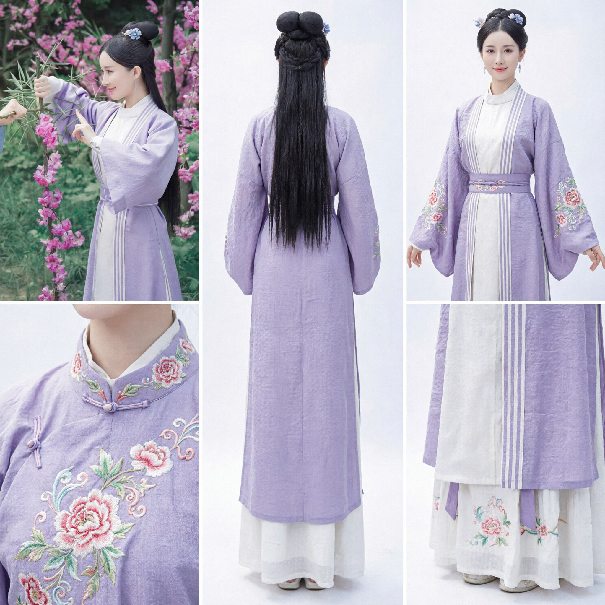 Elegantes helllila traditionelles Chinesisches Hanfu, antikes Palastkostüm, historisches Drama-Cosplay-Kleid für Frauen - Asian Costume