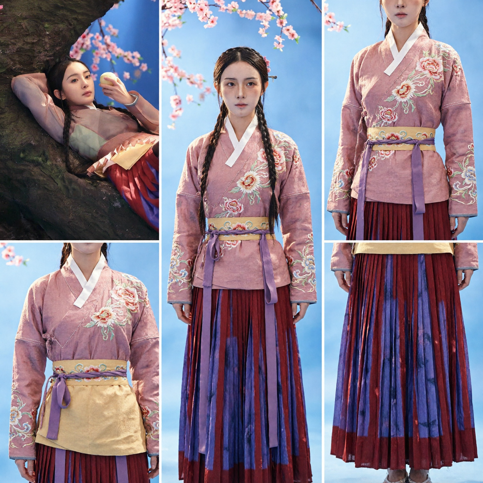 Traje Hanfu Tradicional Chino para Mujeres Vestido Antiguo de Hada Top Transparente Rosa para Cosplay y Fotografía - Asian Costume