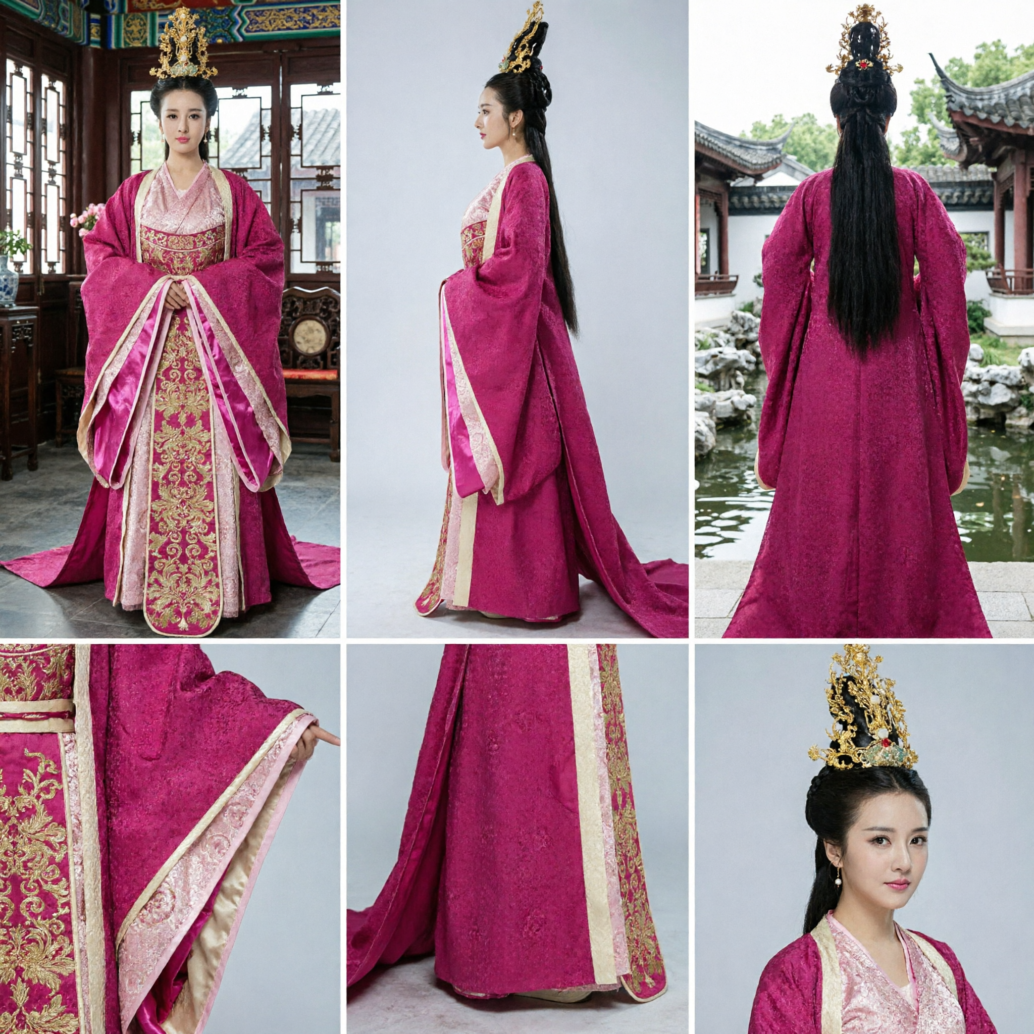 Traje Hanfu de Princesa Chinesa Antiga, Robe Rosa Bordado da Dinastia Tang para Mulheres em Cosplay e Performance Histórica - Asian Costume