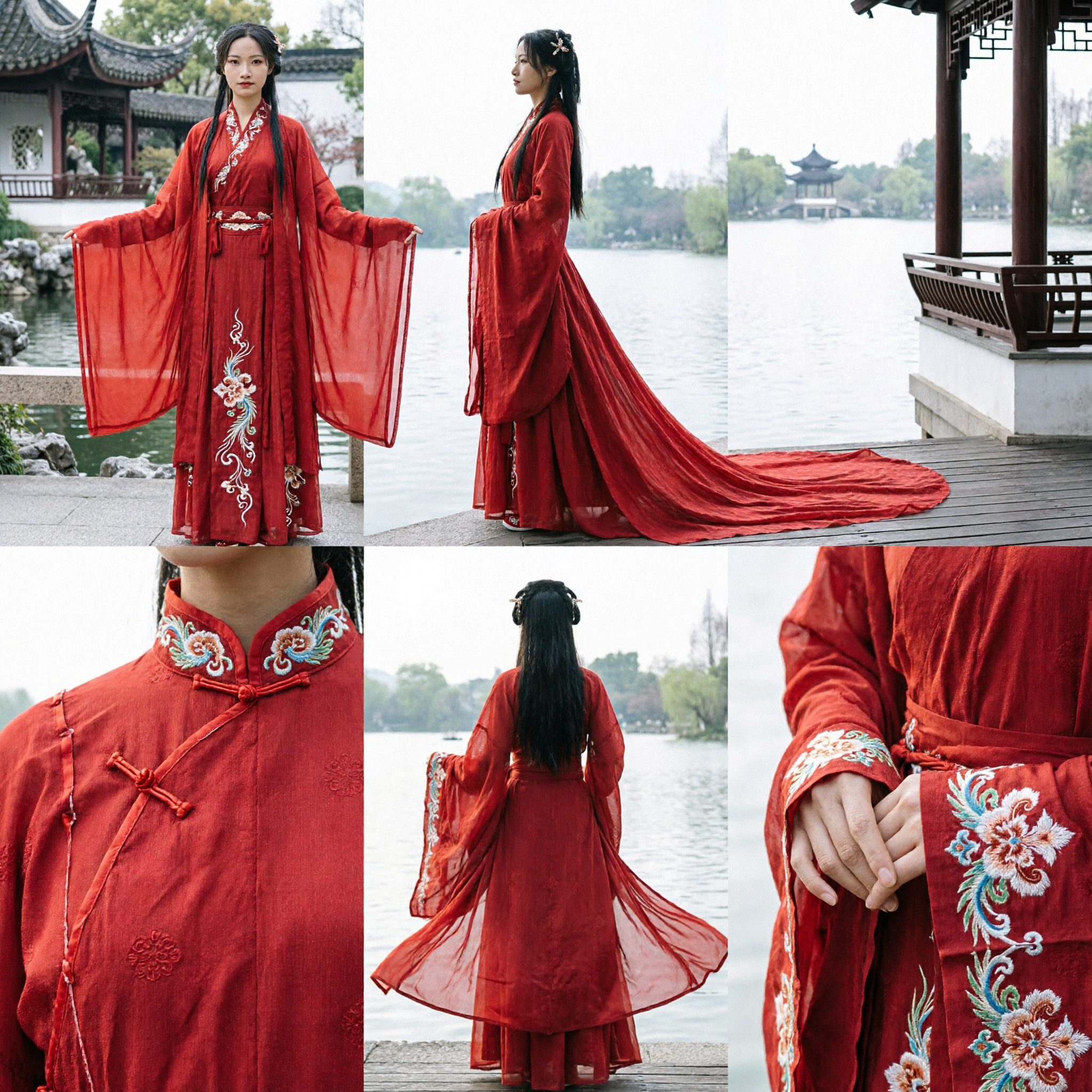 Robe Hanfu Rouge Ancienne Chinoise pour Femmes - Costume Traditionnel de Princesse pour Cosplay, Photographie et Représentation - Asian Costume