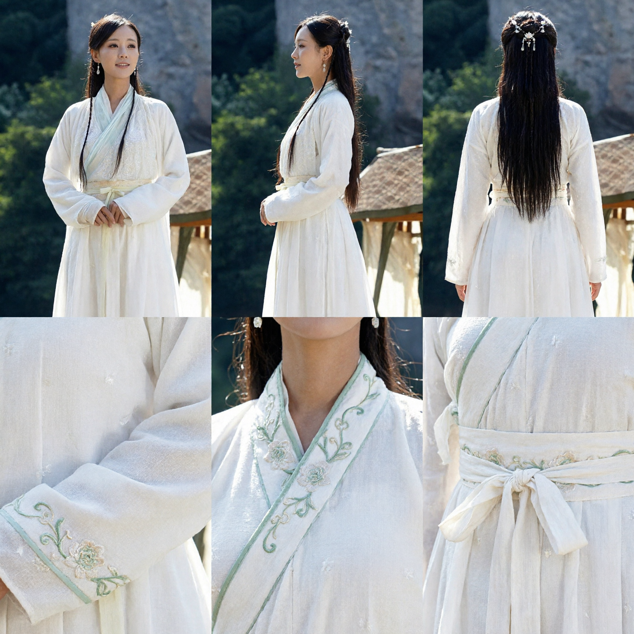 Hanfu Blanc pour Femmes - Costume Ancien Traditionnel Chinois, Robe Élégante de Fée Wuxia pour Cosplay et Représentation - Asian Costume