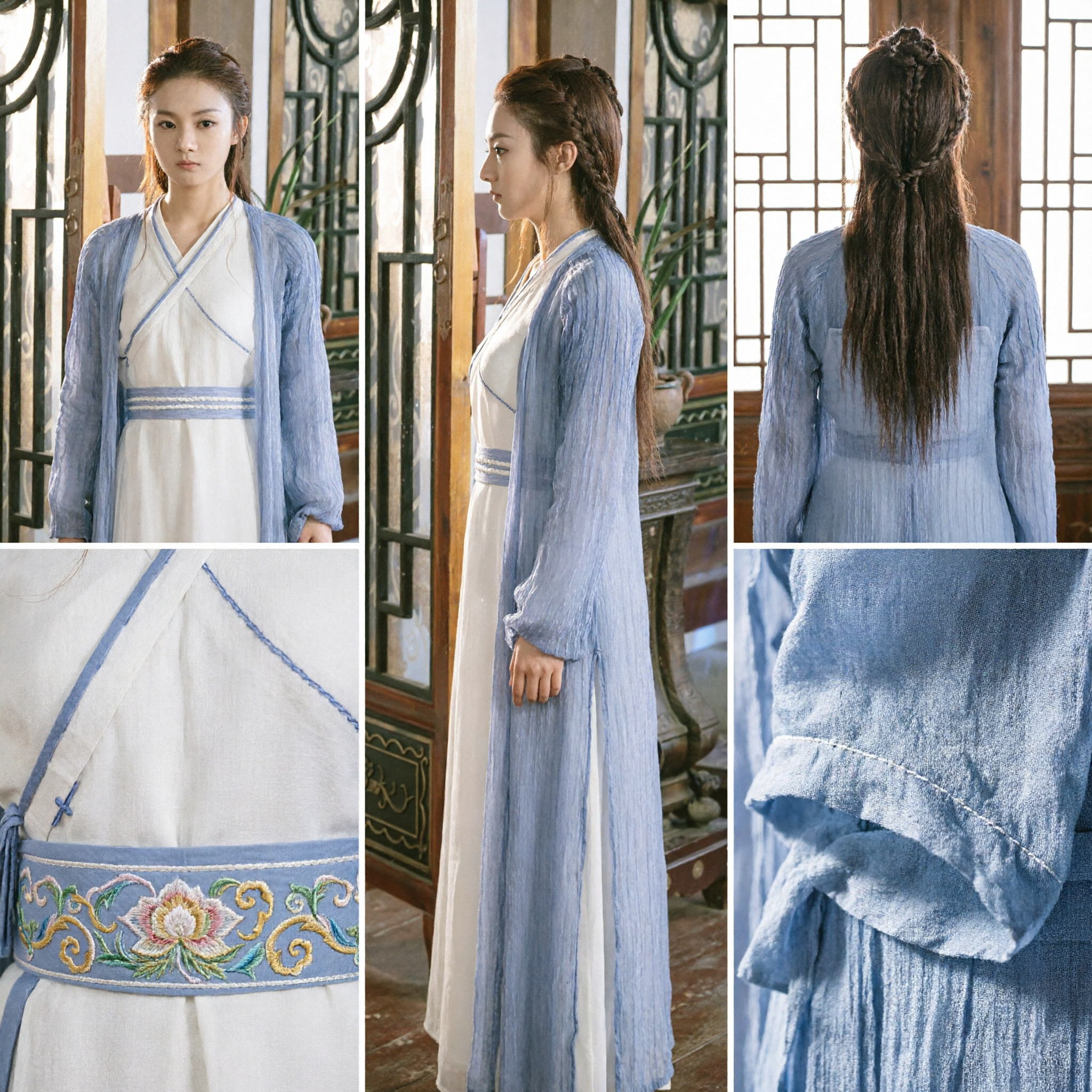 Robe de fée bleue et blanche Hanfu chinoise ancienne pour femmes, costume traditionnel pour cosplay et photographie - Asian Costume