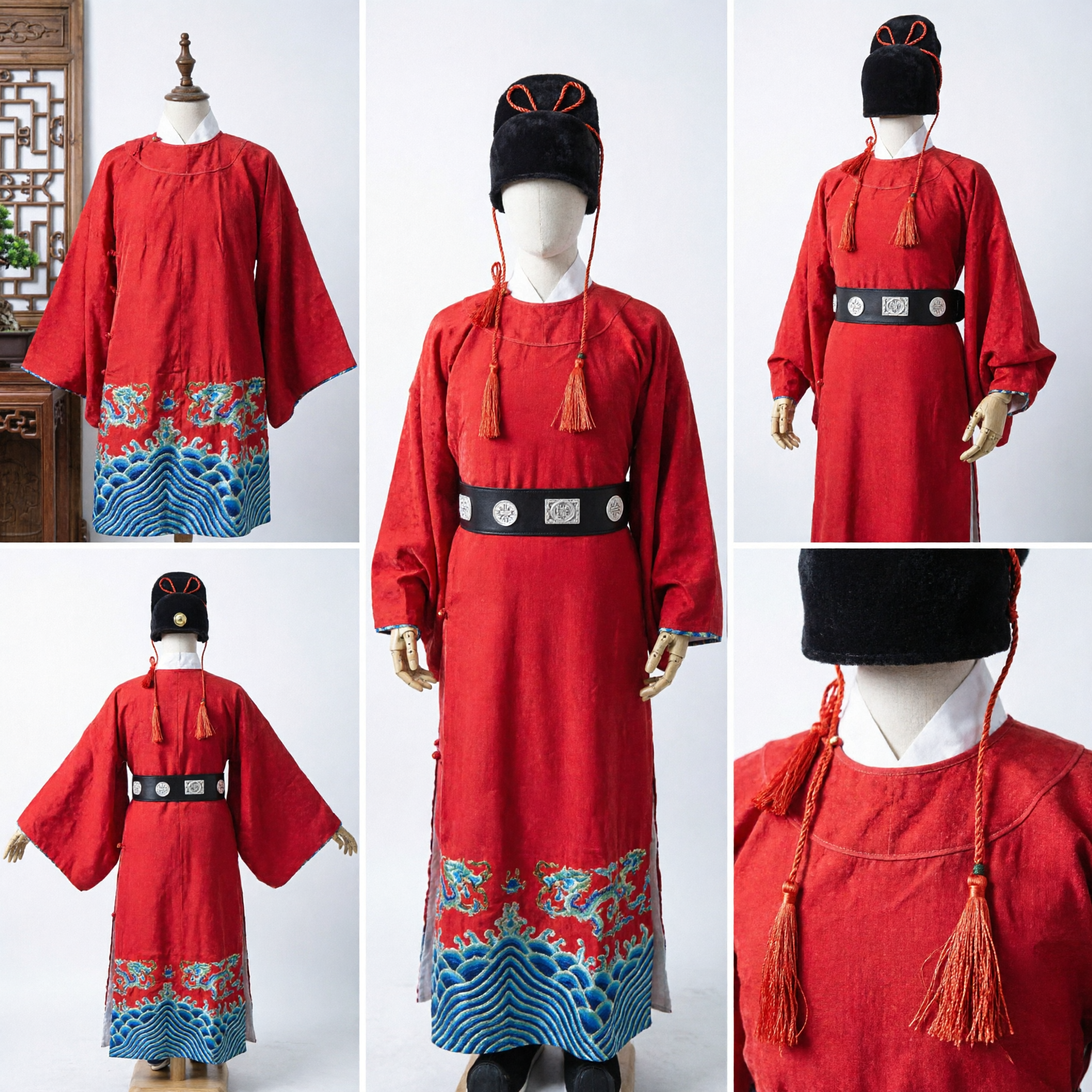 Veste Ufficiale Rossa Tradizionale Cinese Costume Hanfu da Studioso dell'Antica Dinastia Ming per Uomini Cosplay - Asian Costume