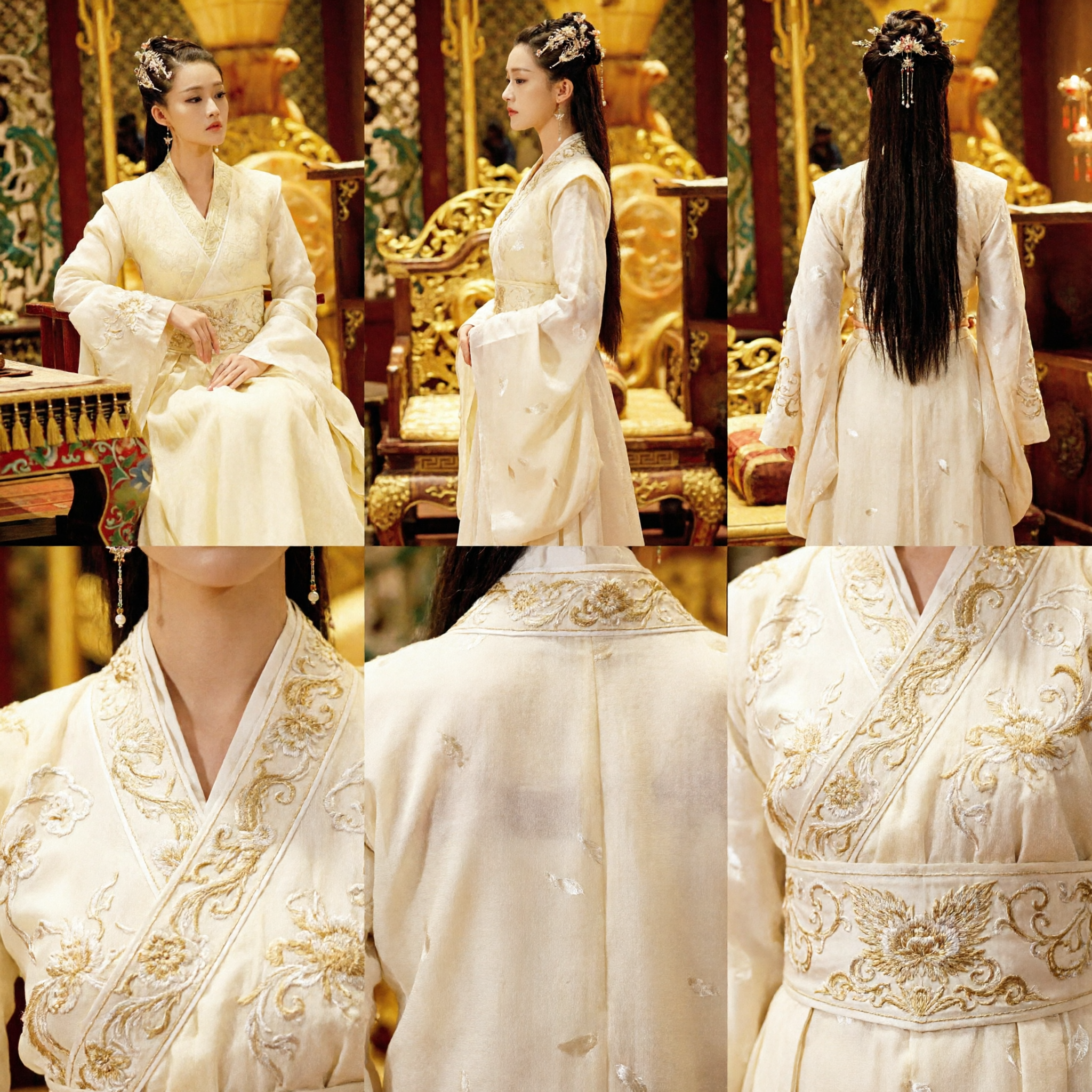 Elegante Witte Oude Chinese Hanfu Prinsessenjurk Traditioneel Paleisdame Kostuum voor Vrouwen Cosplay - Asian Costume