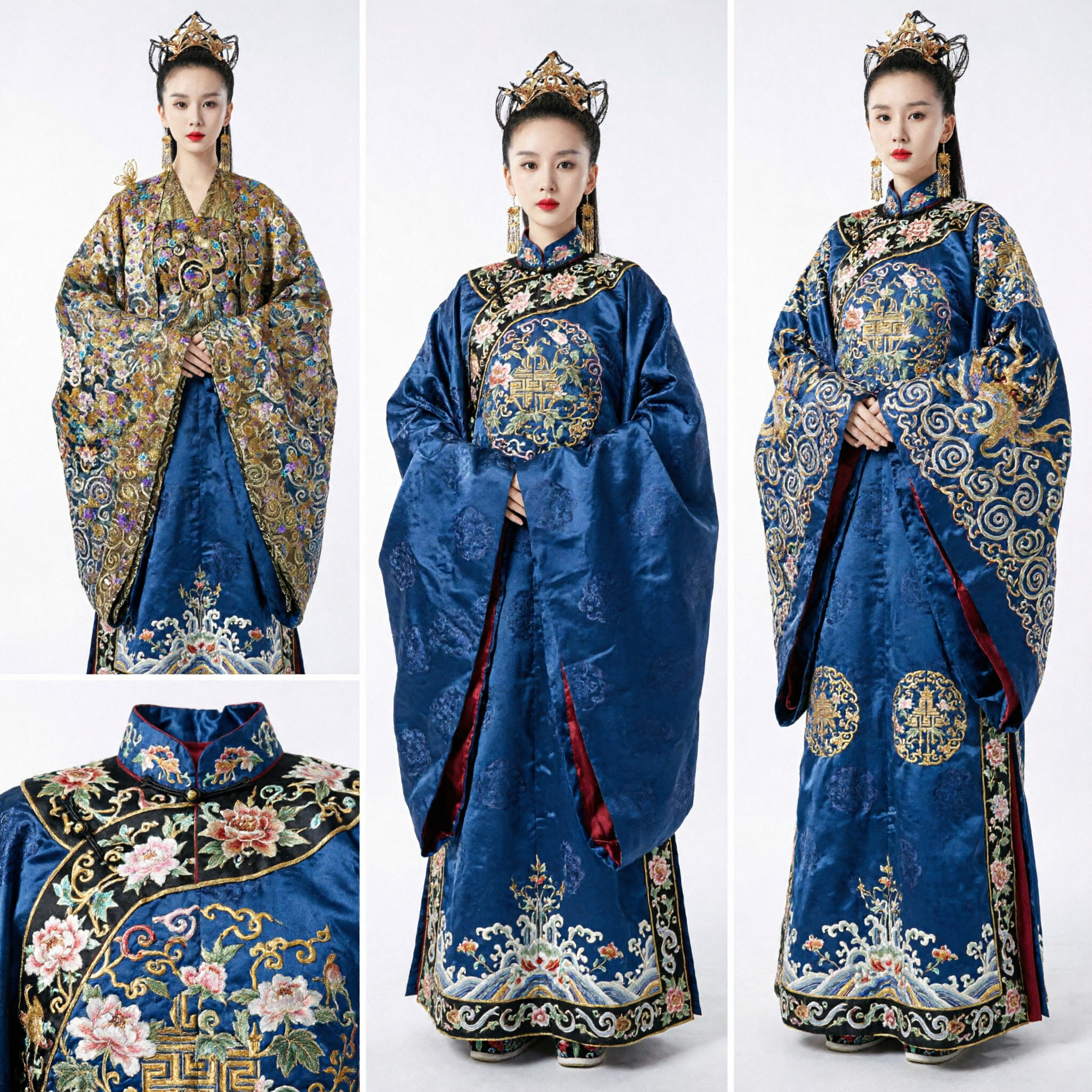 Изысканный китайский древний костюм императрицы Ханьфу, традиционное дворцовое драматическое платье с золотой вышивкой для женщин - Asian Costume