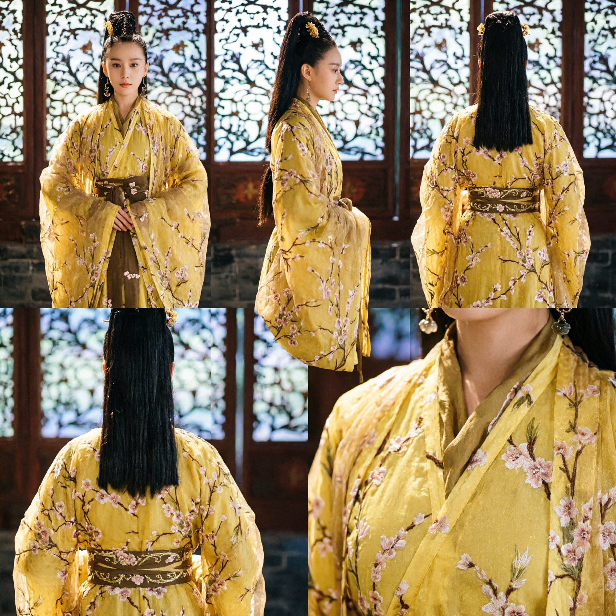 Traditionelles chinesisches gelbes Hanfu-Kleid, antikes Adelsdamenkostüm für Frauen für Fotografie und Bühnenauftritte - Asian Costume