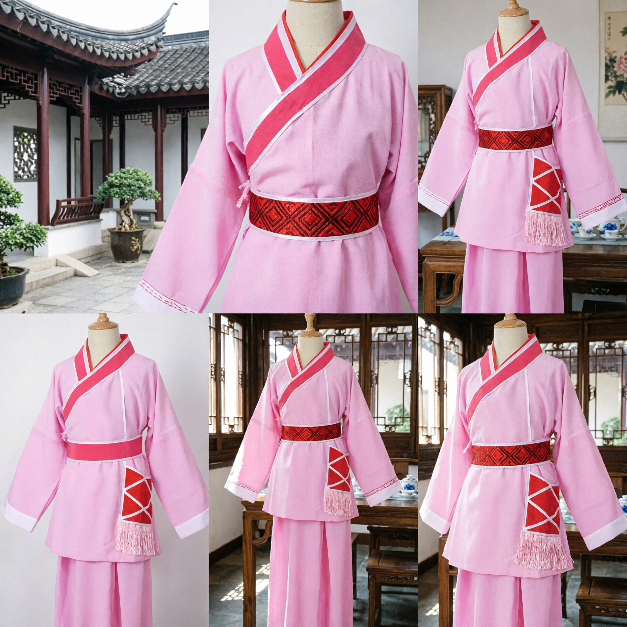 Traje Tradicional Chinês Hanfu Rosa, Vestuário Antigo para Drama, Vestido de Performance para Mulheres e Meninas em Cosplay - Asian Costume