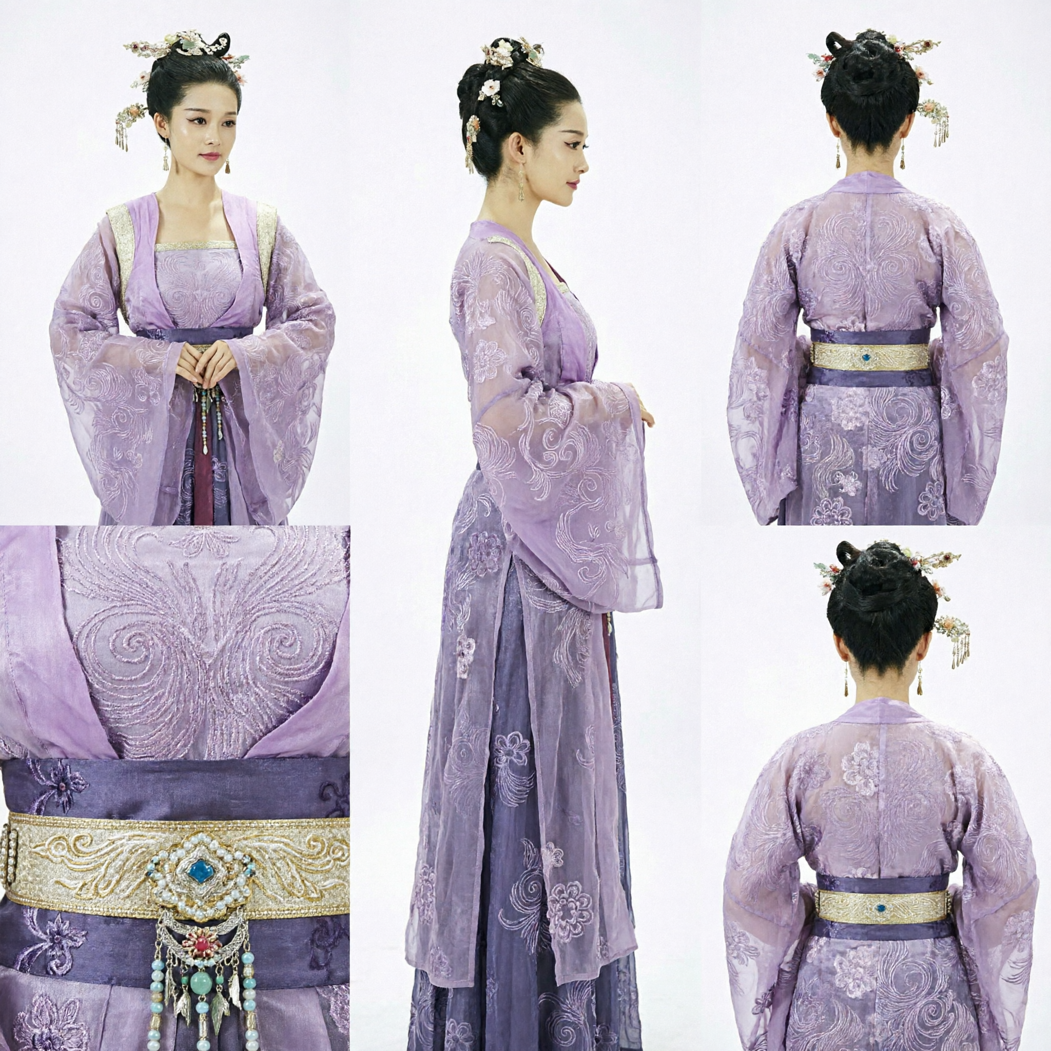 Elegant Purple Chinese Hanfu Dress Ancient Princess Costume for Women Historical Drama Cosplay - Asian Costume