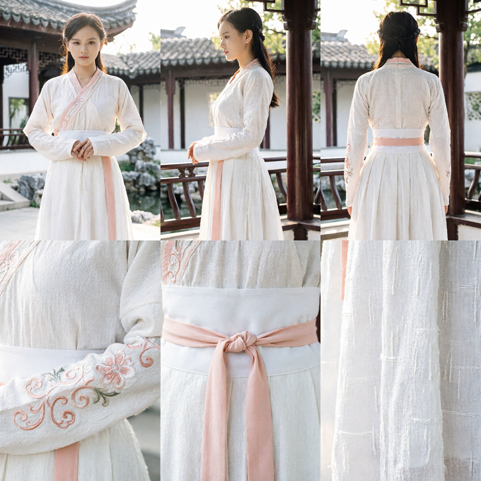 Traje Hanfu Branco Elegante Tradicional Chinês Traje de Fada Antigo Vestido de Artes Marciais Wuxia para Mulheres - Asian Costume