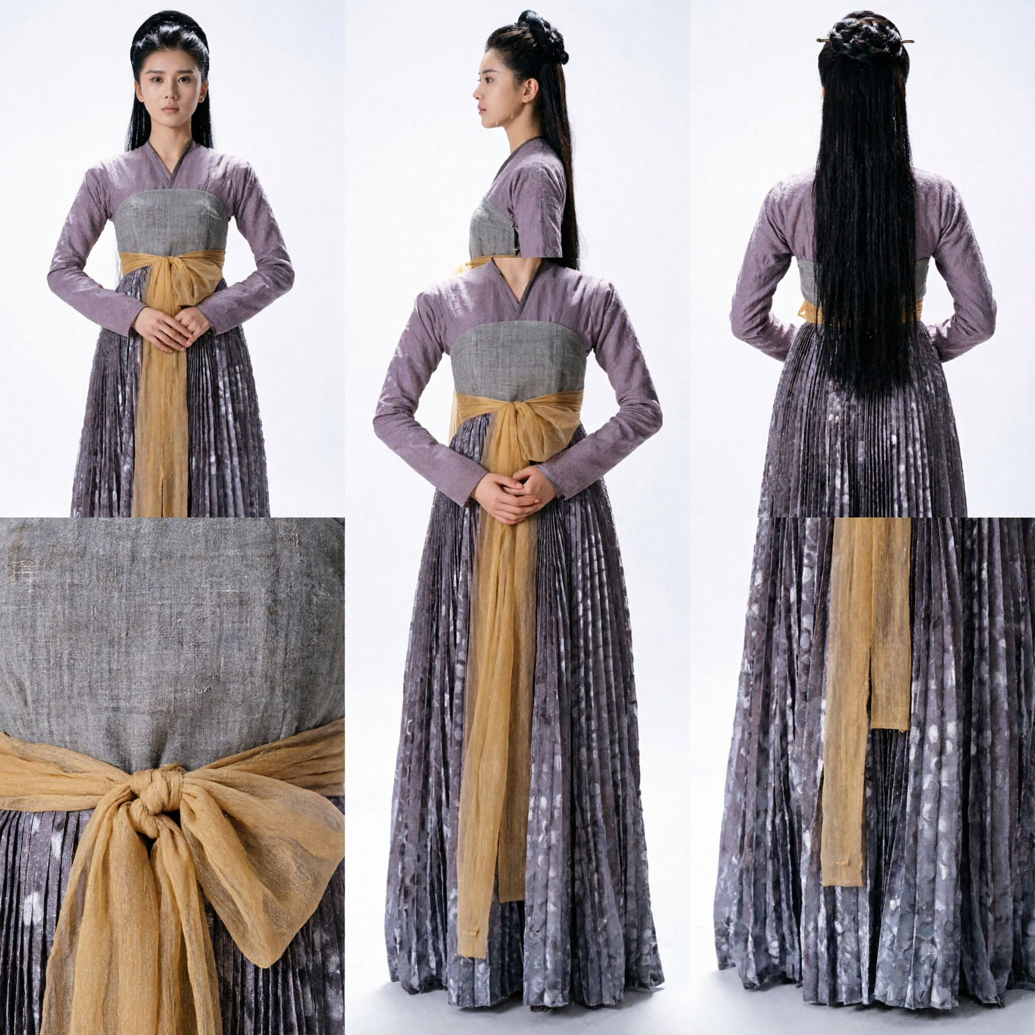 Vestido Hanfu da Antiga Dinastia Tang Cinza Púrpura Ruqun Traje Tradicional para Mulheres Cosplay Histórico - Asian Costume