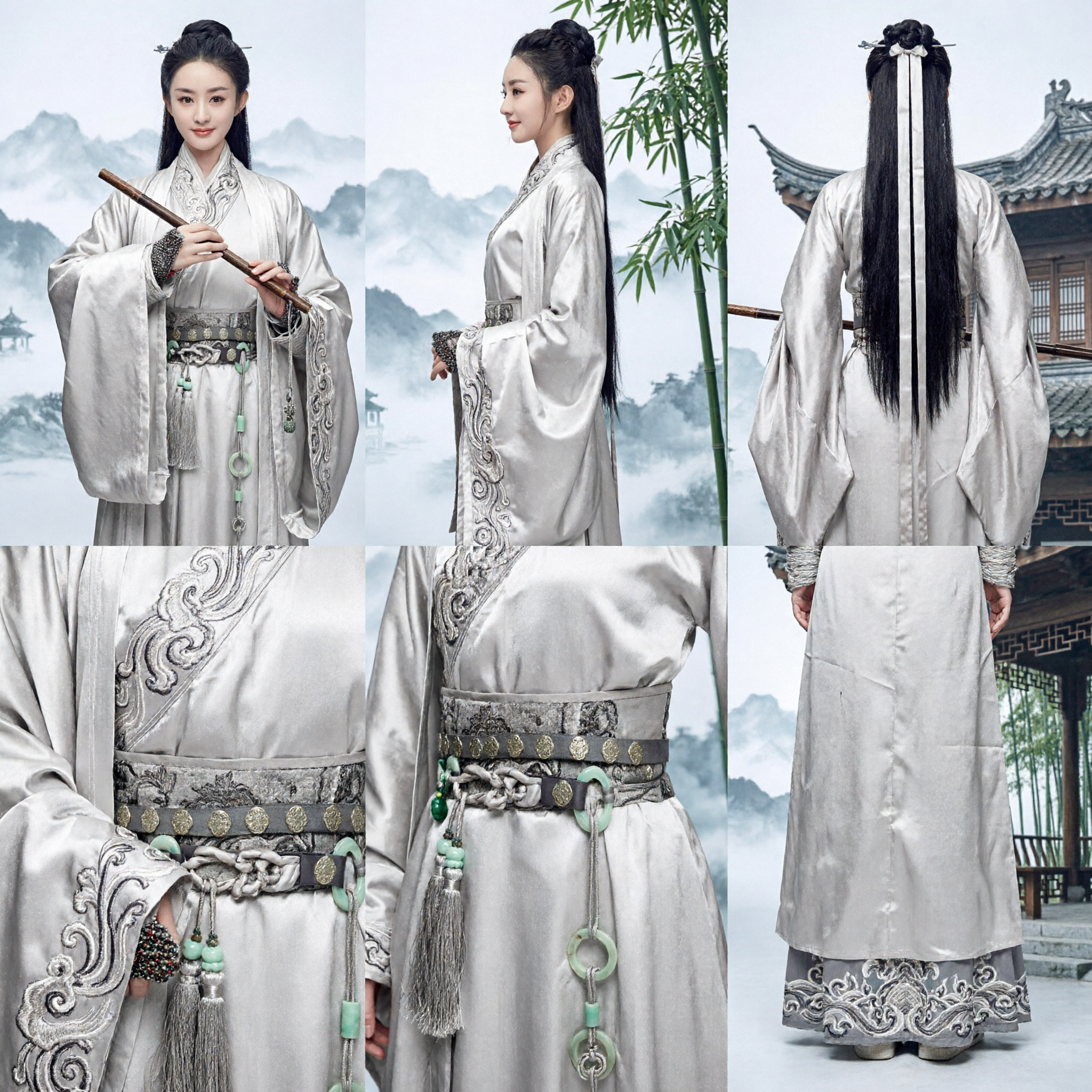 Traje de Cosplay de Agentes Princesa Hanfu Antiguo Chino Chu Qiao, Atuendo de Espadachina Wuxia Blanco para Mujeres - Asian Costume