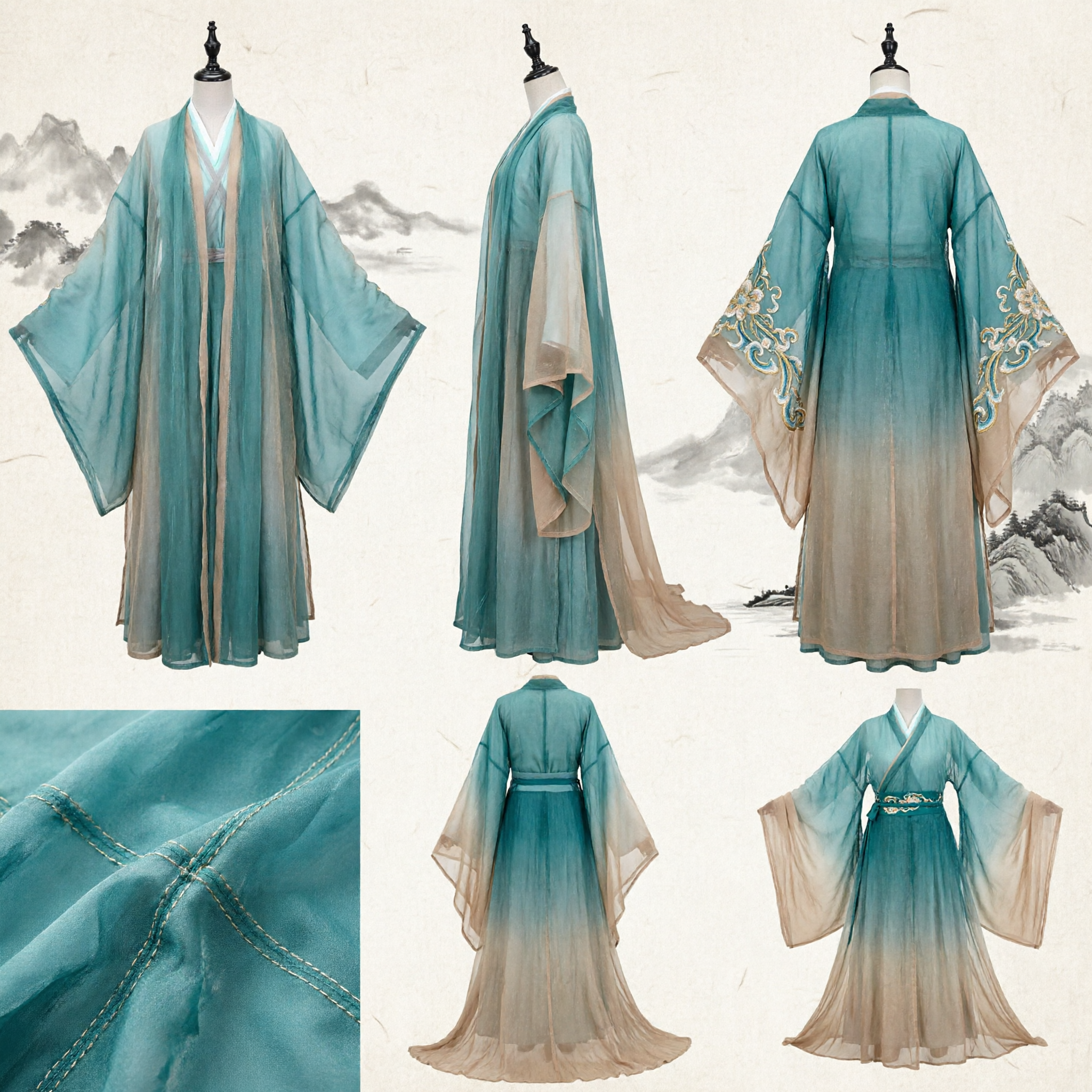Robe de Fée Verte Hanfu Chinois Ancien Costume Cosplay de Drame Traditionnel pour Femmes Performance sur Scène - Asian Costume