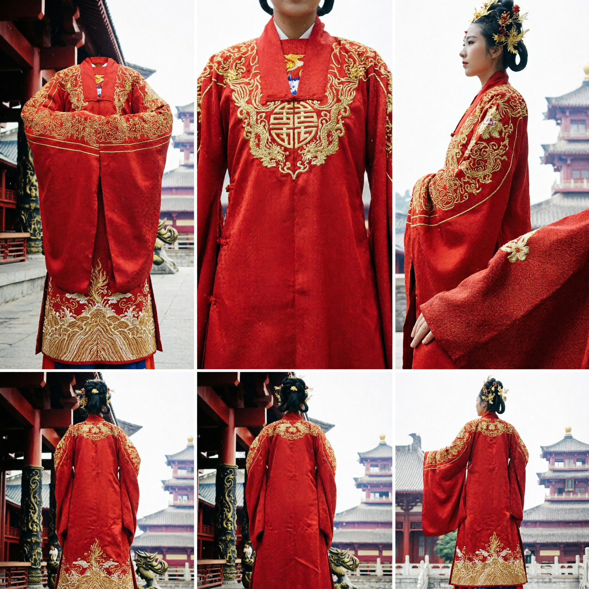 Costume da Imperatrice Tradizionale Cinese Tunica Hanfu Dinastia Tang Rossa con Ricamo Oro per Donne Cosplay Storico Performance - Asian Costume