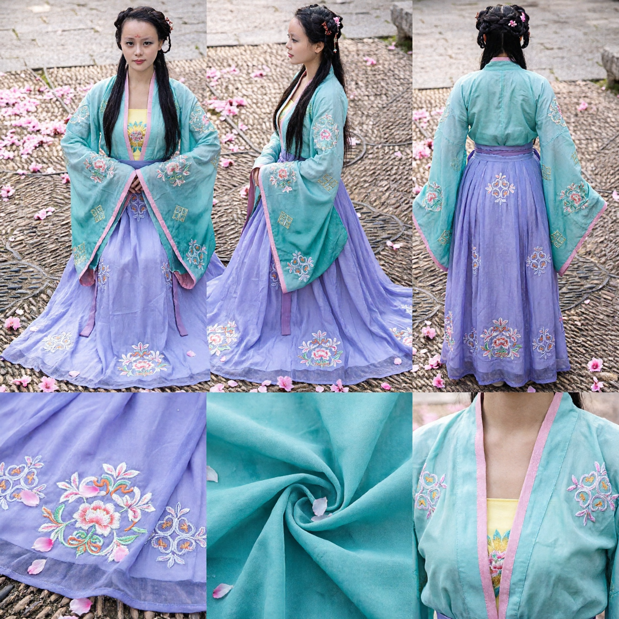 Traje de Hada Antiguo Hanfu Tradicional Chino para Mujeres, Vestido Bordado de la Dinastía Tang para Actuación - Asian Costume