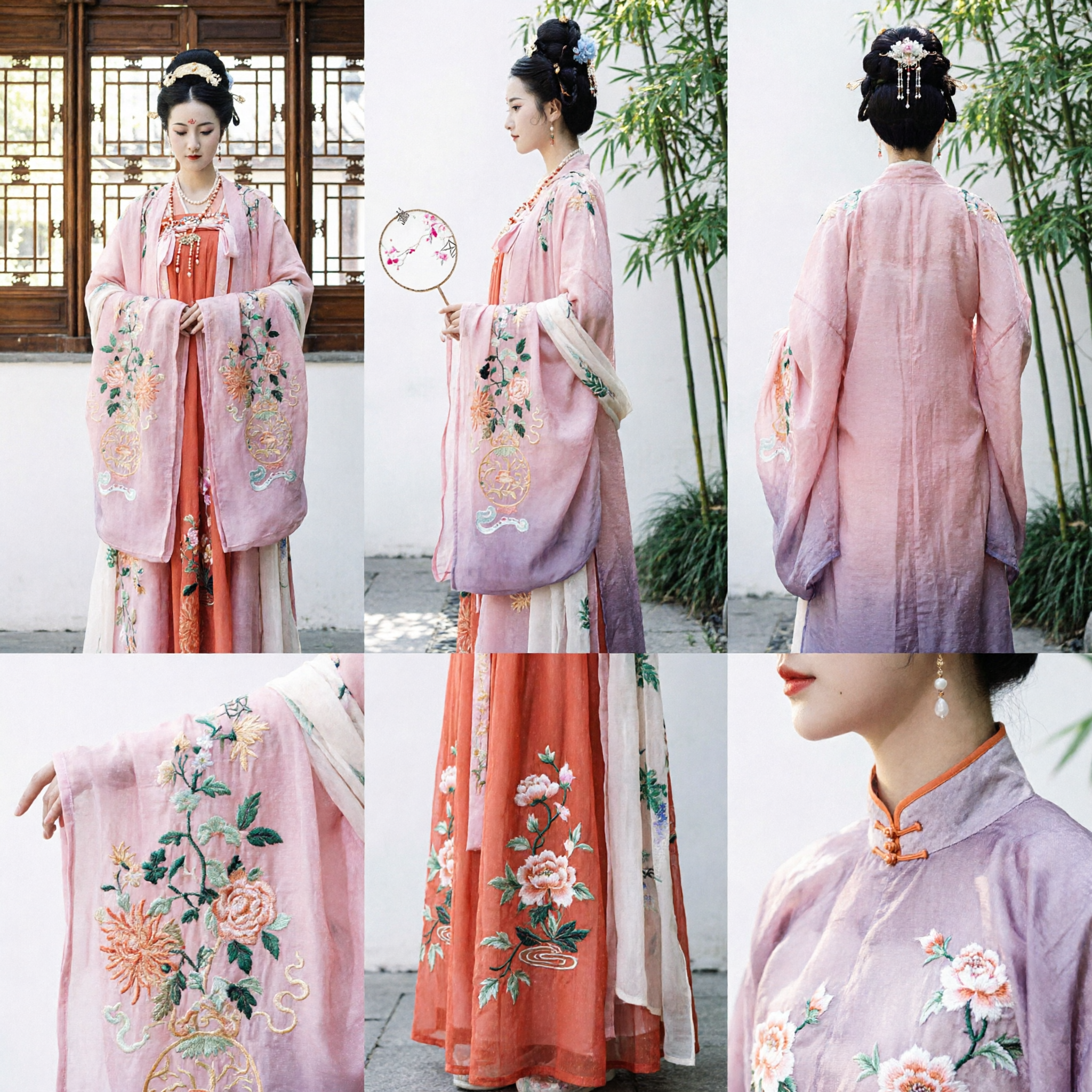 Traditioneel Chinese Tang Dynastie Prinses Hanfu Roze Geborduurde Oude Paleis Dame Kostuum voor Vrouwen Historische Cosplay - Asian Costume
