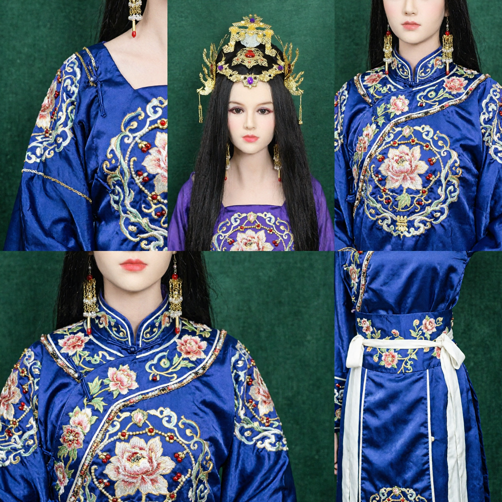 伝統的中国古代スタイル鳳凰冠 金髪アクセサリー 漢服用頭飾り 女性用結婚式コスプレ向け - Asian Costume