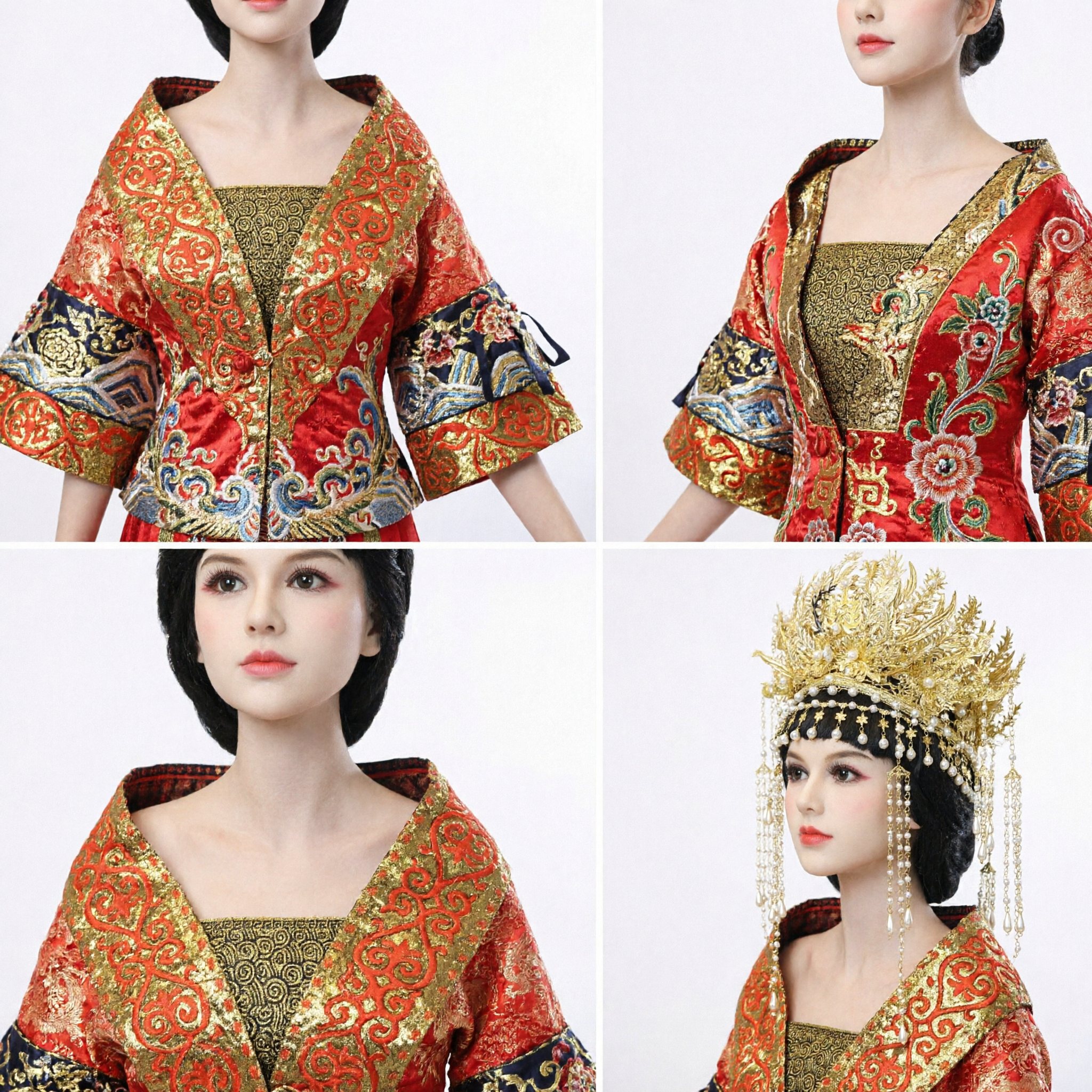 Couronne de Phœnix Chinoise Ancienne Exquise - Bijou de Coiffure Doré avec Perles et Glands pour Mariage Traditionnel Hanfu - Asian Costume