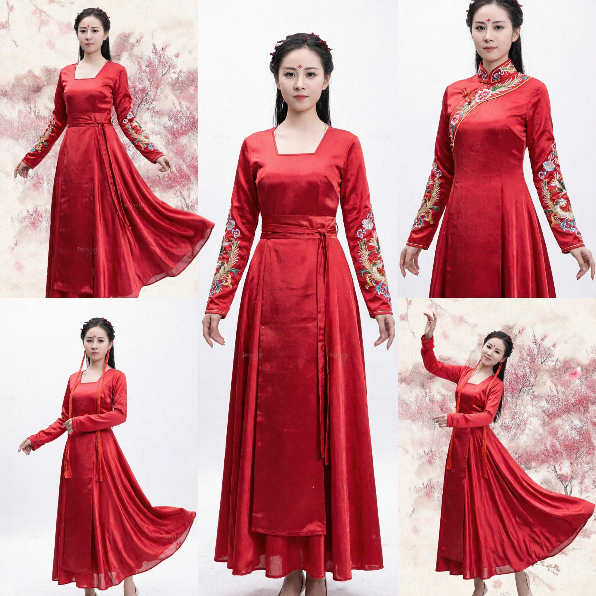 Elegant Traditionele Chinese Rode Hanfu Jurk Antieke Volksdans Podium Optreden Kostuum voor Vrouwen - Asian Costume
