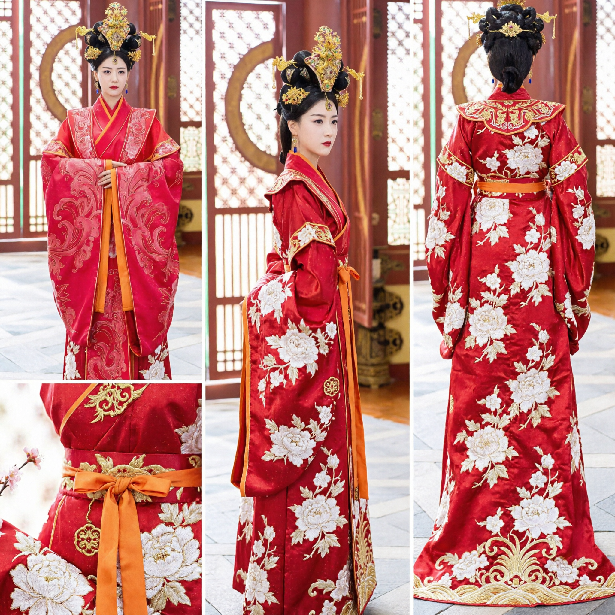 Traje Tradicional Chino Rojo Hanfu, Vestido Antiguo de Emperatriz para Mujeres, para Representación Histórica y Cosplay - Asian Costume