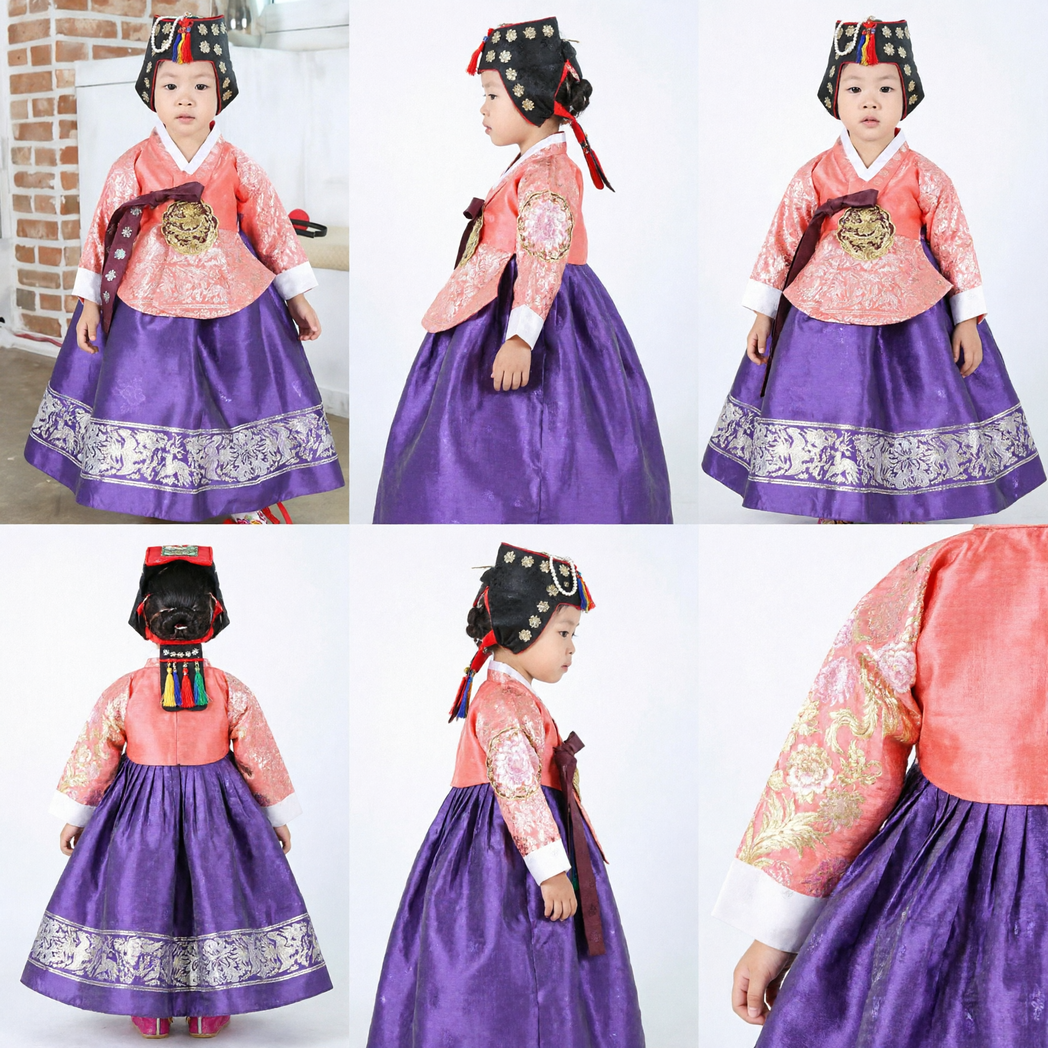 Koreaans Traditionele Hanbok voor Kinderen Roze en Paars Formele Set voor Eerste Verjaardag Doljanchi Viering - Asian Costume