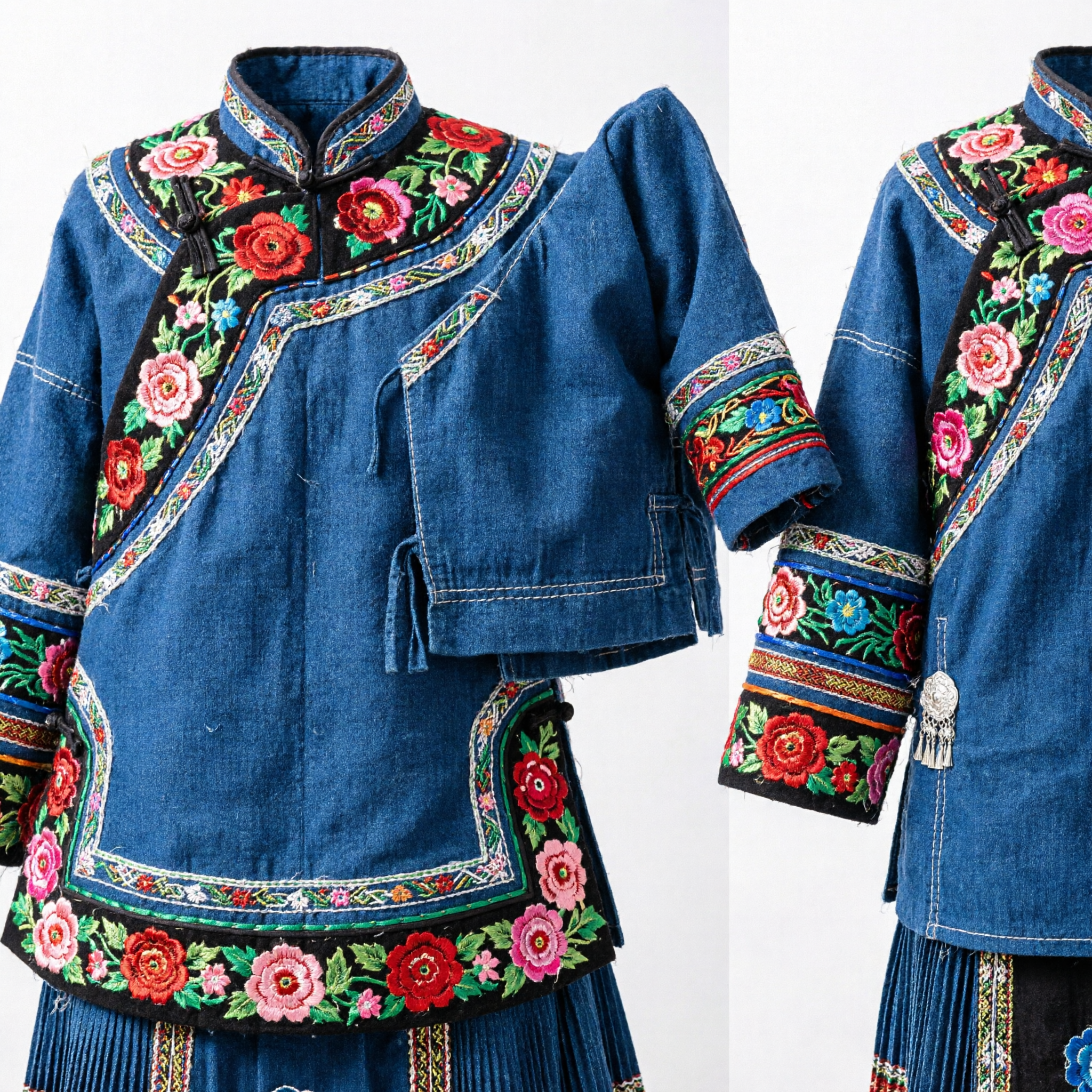 Traditional Chinese Gold Tone Peony Flower Enamel Ring Vintage Style Jewelry for Women Weddings and Gifts - Asian Costume