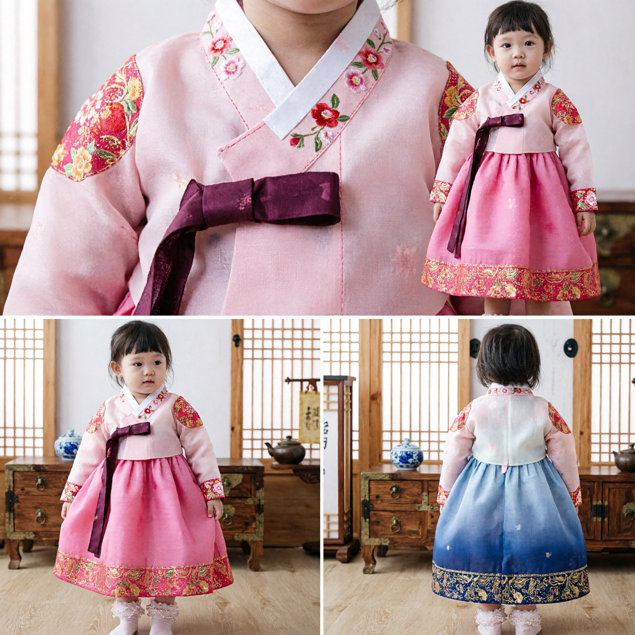 Vestido Hanfu Rosa Tradicional Chinês para Meninas - Traje Tang com Bordado Floral para Vestuário do Ano Novo Lunar - Asian Costume