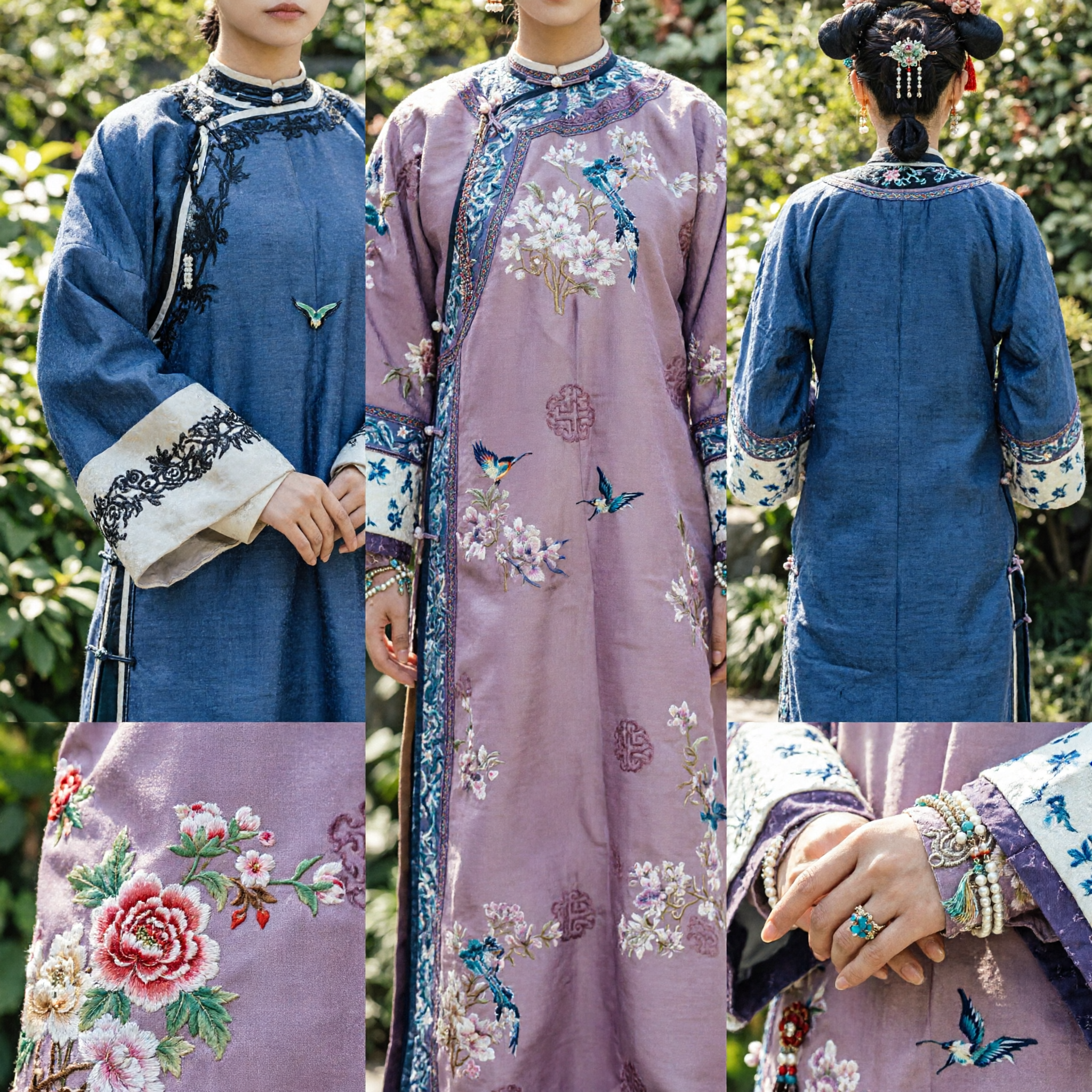 Qing-dynastie Manchu Prinses Paars Geborduurde Gewaad Traditioneel Chinese Kostuum voor Vrouwen Historische Cosplay - Asian Costume