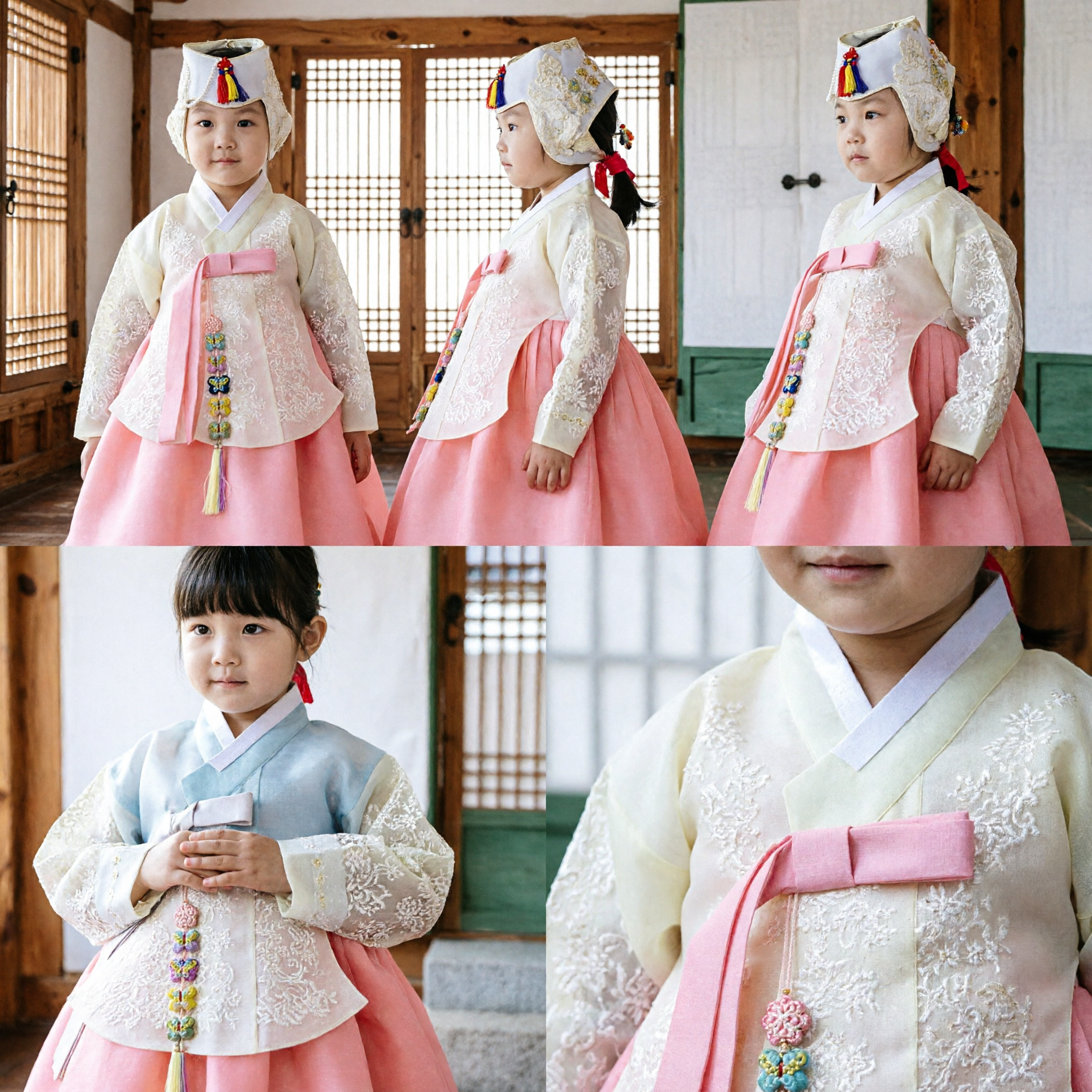 Hanbok coreano elegante rosa e bianco per bambine abito cerimoniale tradizionale per primo compleanno Dol per neonati - Asian Costume