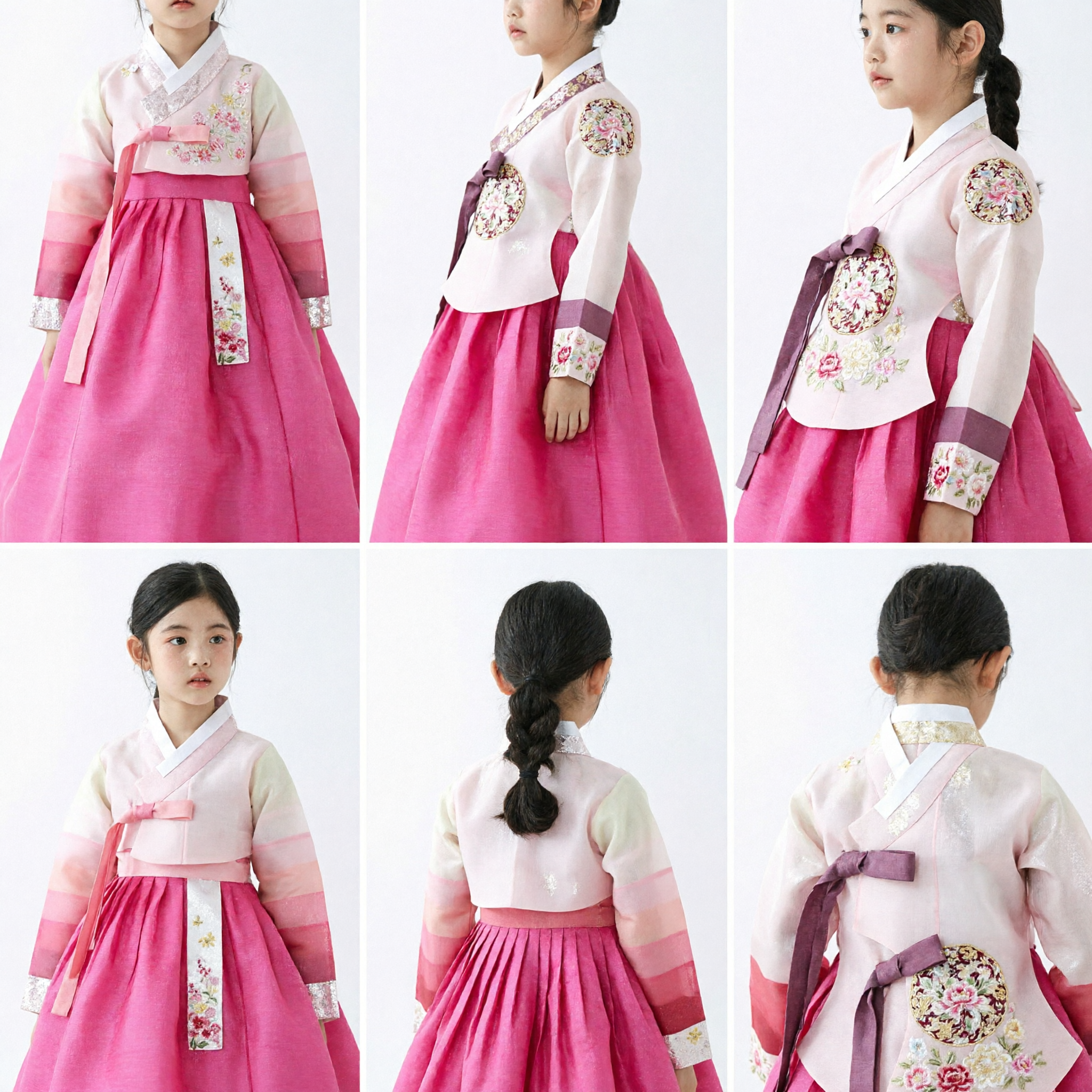 Hanbok traditionnel coréen pour filles - Robe rose - Tenue formelle pour enfants - Costume pour mariage et festivals - Asian Costume