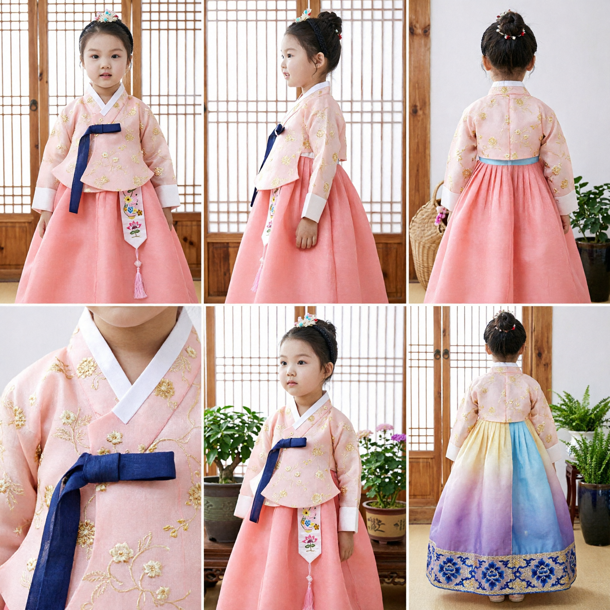 Elegante Roze Traditionele Koreaanse Hanbokjurk Set voor Jonge Meisjes Perfect voor Feestdagen en Vieringen - Asian Costume