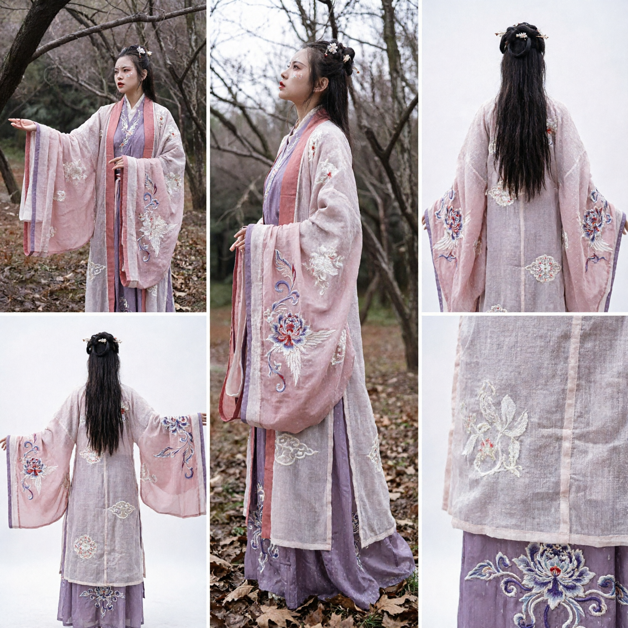 Elegante Hanfu Chinês Rosa Traje Tradicional Vestido Antigo de Fada Ruqun para Mulheres para Cosplay e Fotografia - Asian Costume