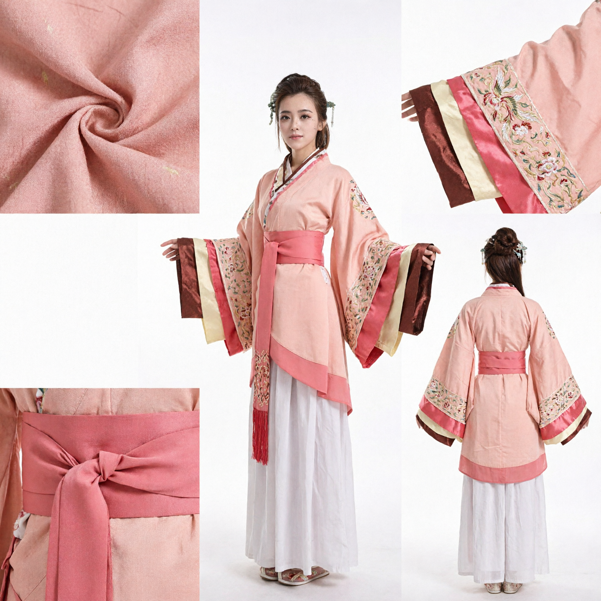Hanfu chinois traditionnel rose élégant, robe de princesse ancienne pour femmes pour cosplay et spectacle sur scène - Asian Costume