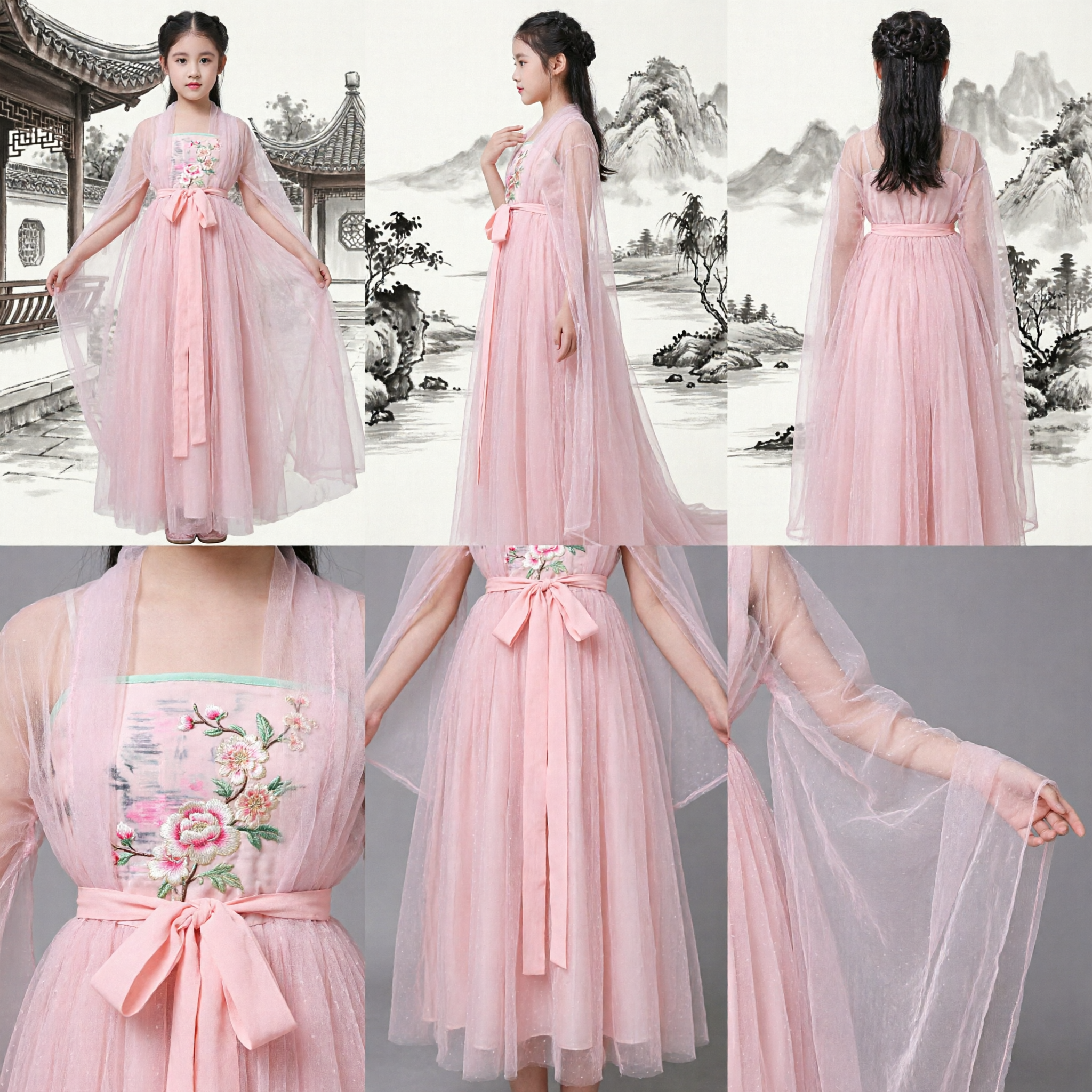 Robe Hanfu Chinoise Rose pour Filles Costume Ancien Traditionnel de Princesse Fée Tenue pour Spectacle sur Scène - Asian Costume